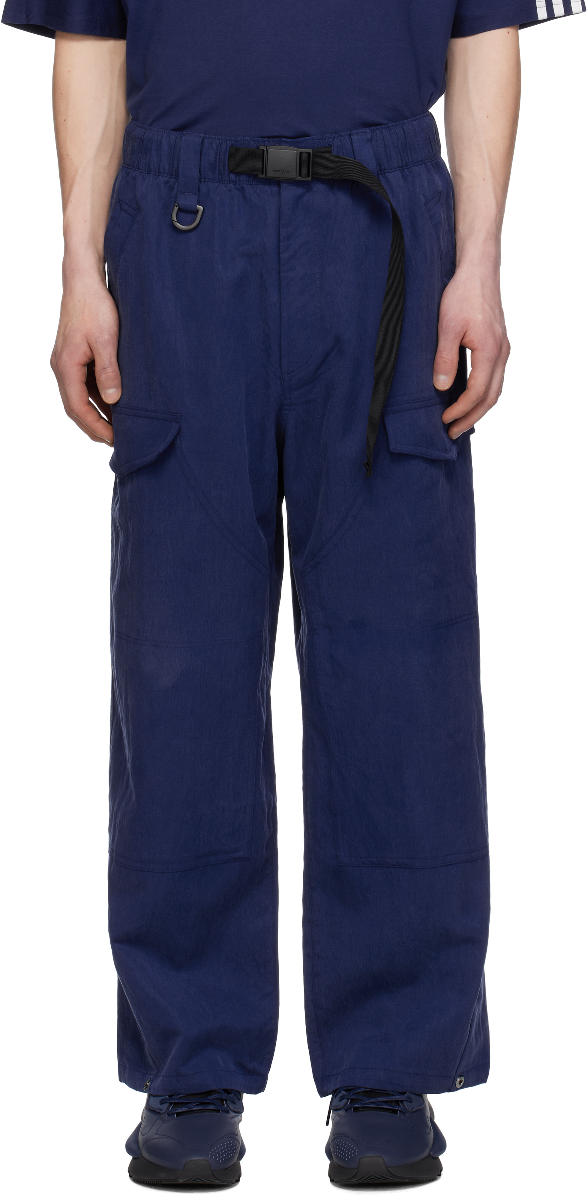 Blue Twill Cargo Pants by Y-3 on Sale