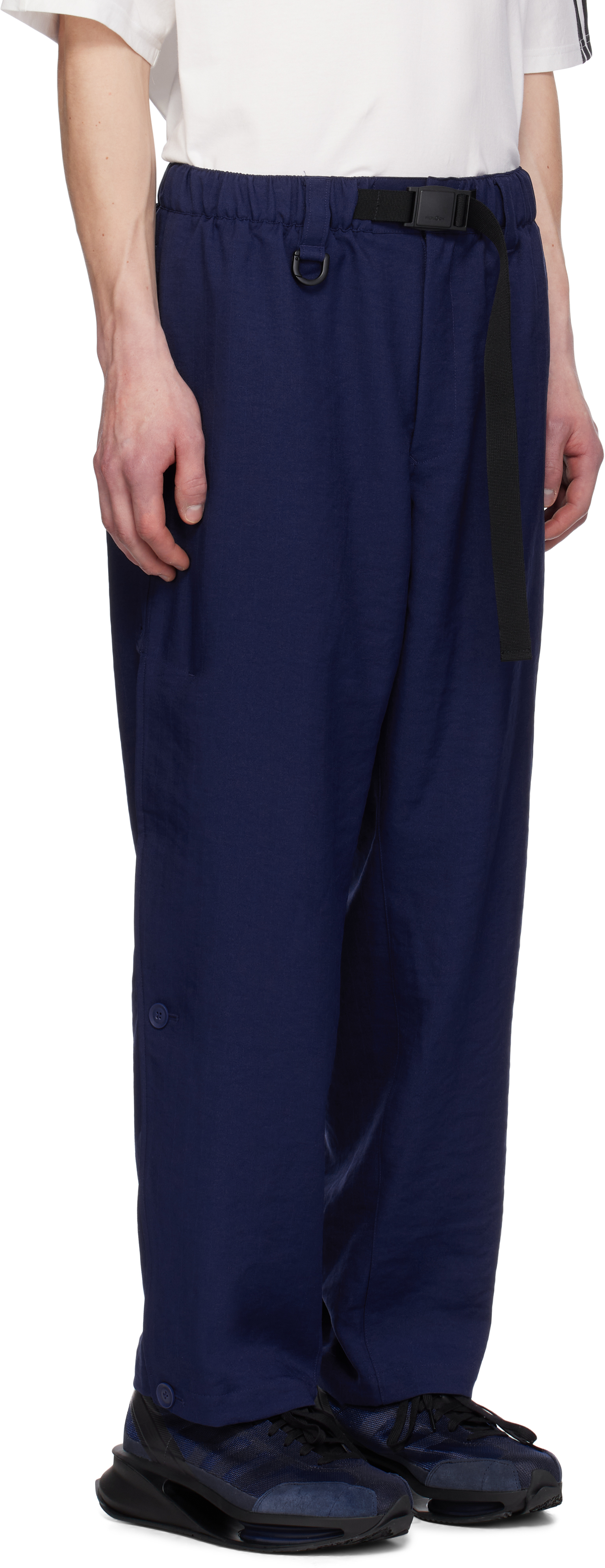Y-3 Blue Sports Uniform 3 Stripes Sweatpants In Blue
