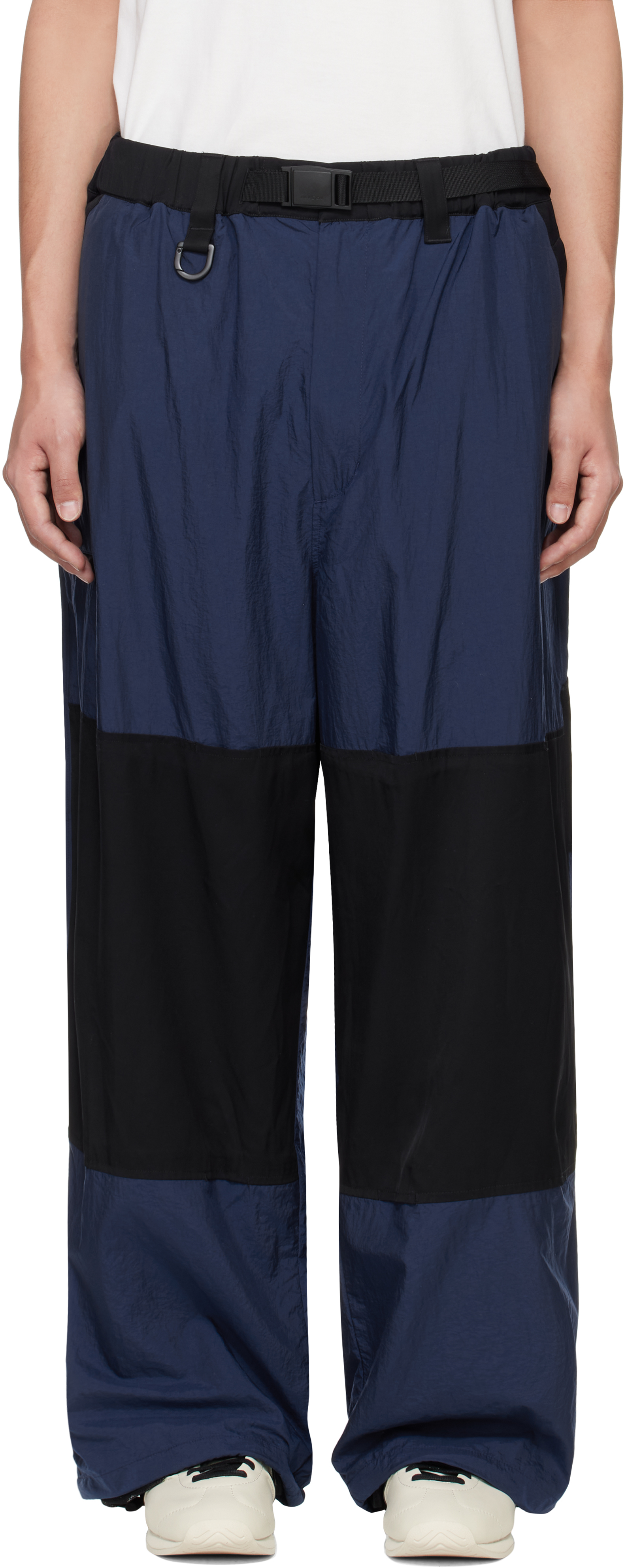 Navy 
Black Nylon Trousers