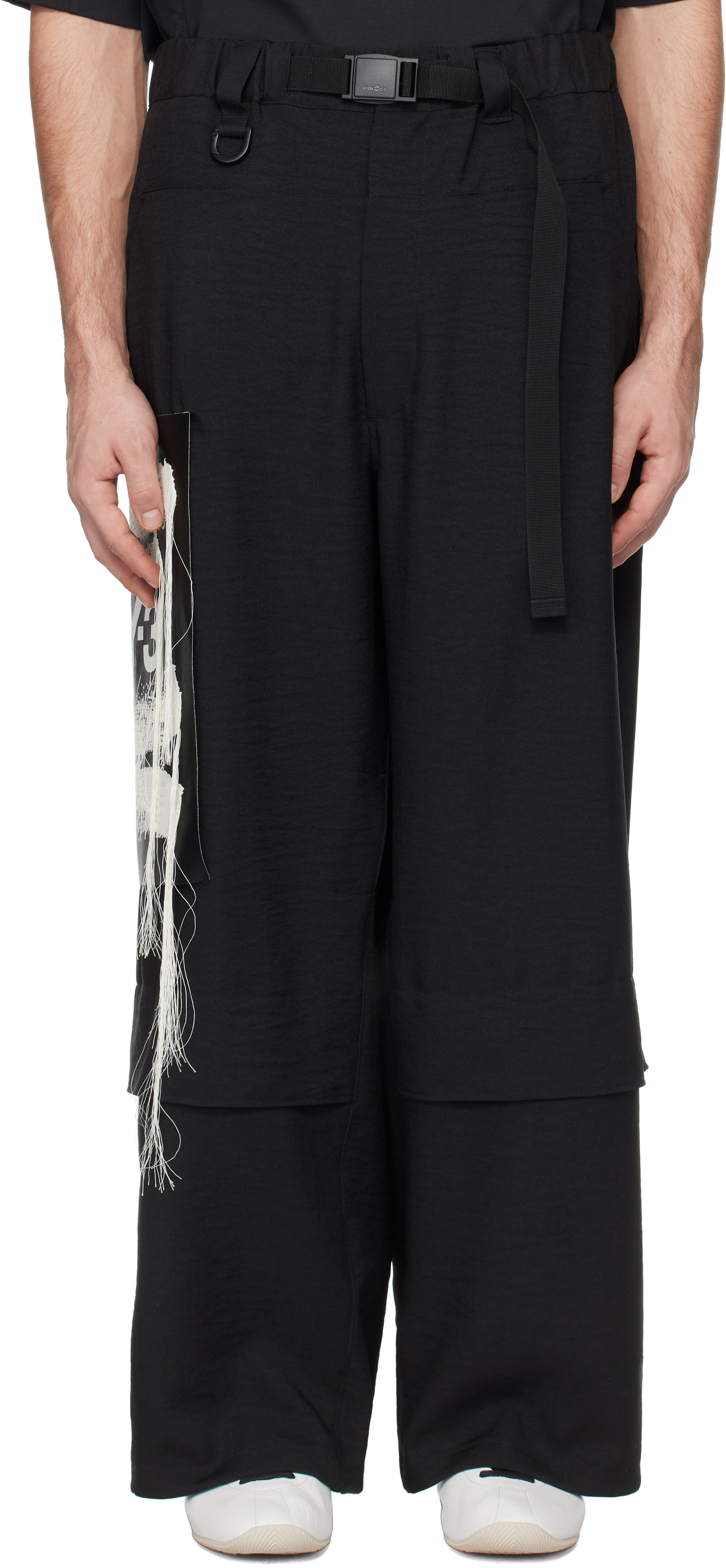 Black Sport Uniform Patch Trousers