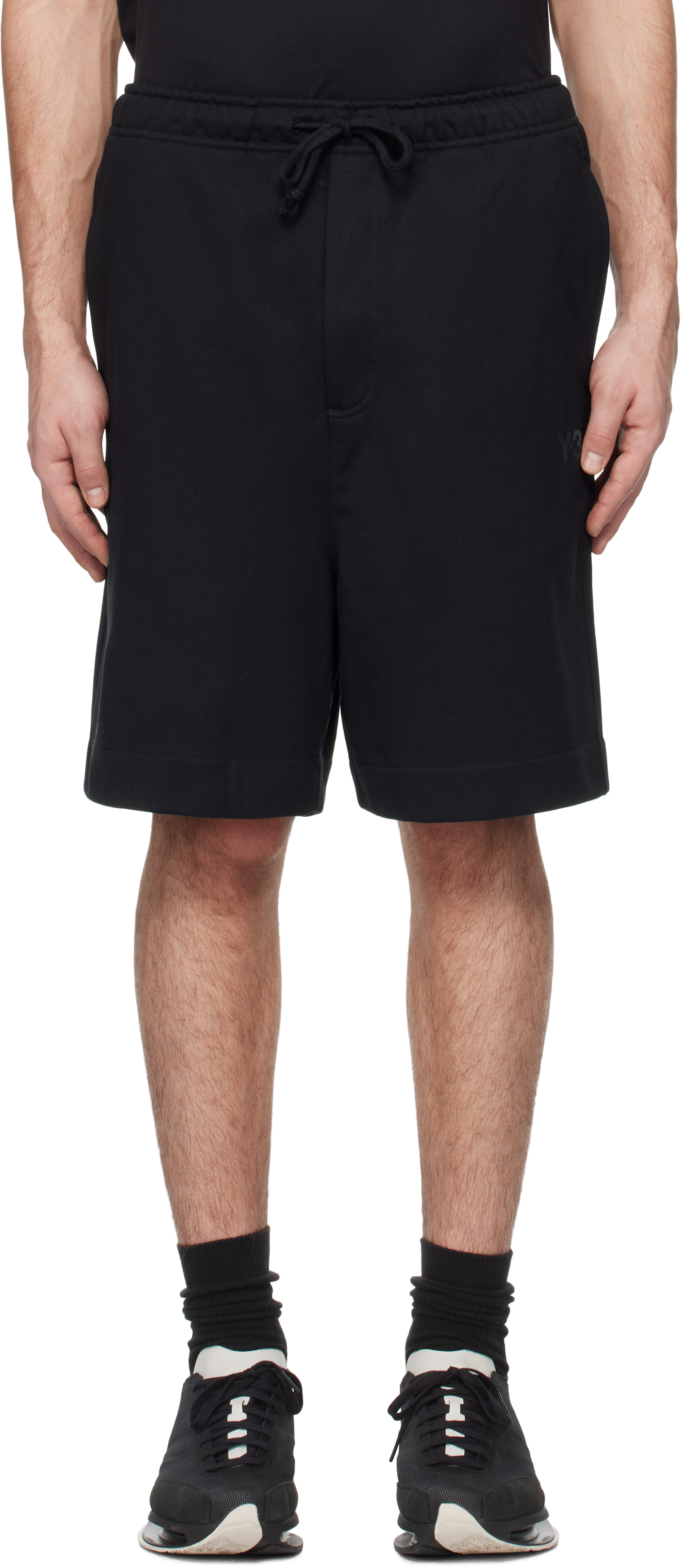 Black French Terry Shorts by Y-3 on Sale
