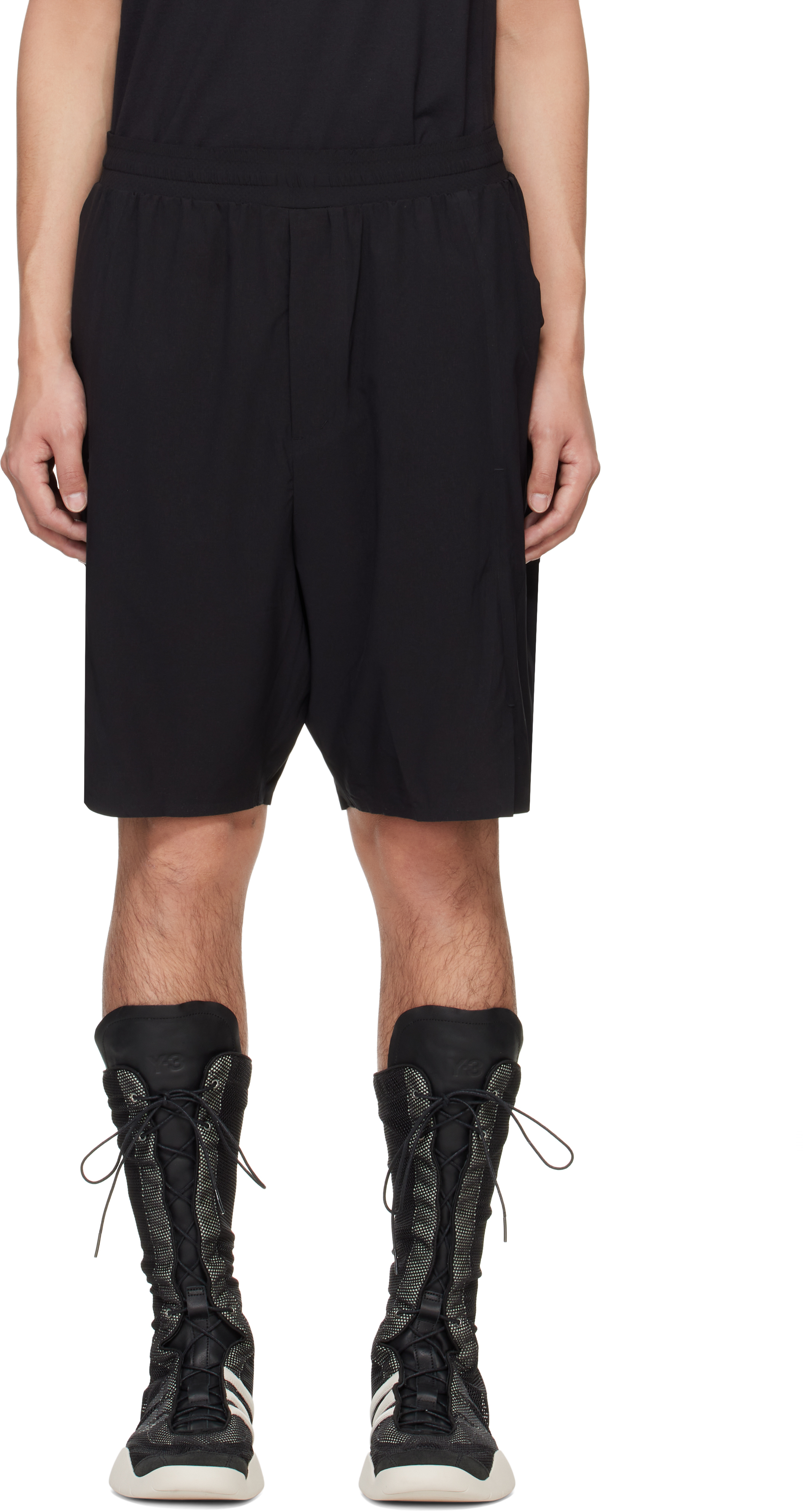 Black Lite Wovn Shorts by Y-3 on Sale