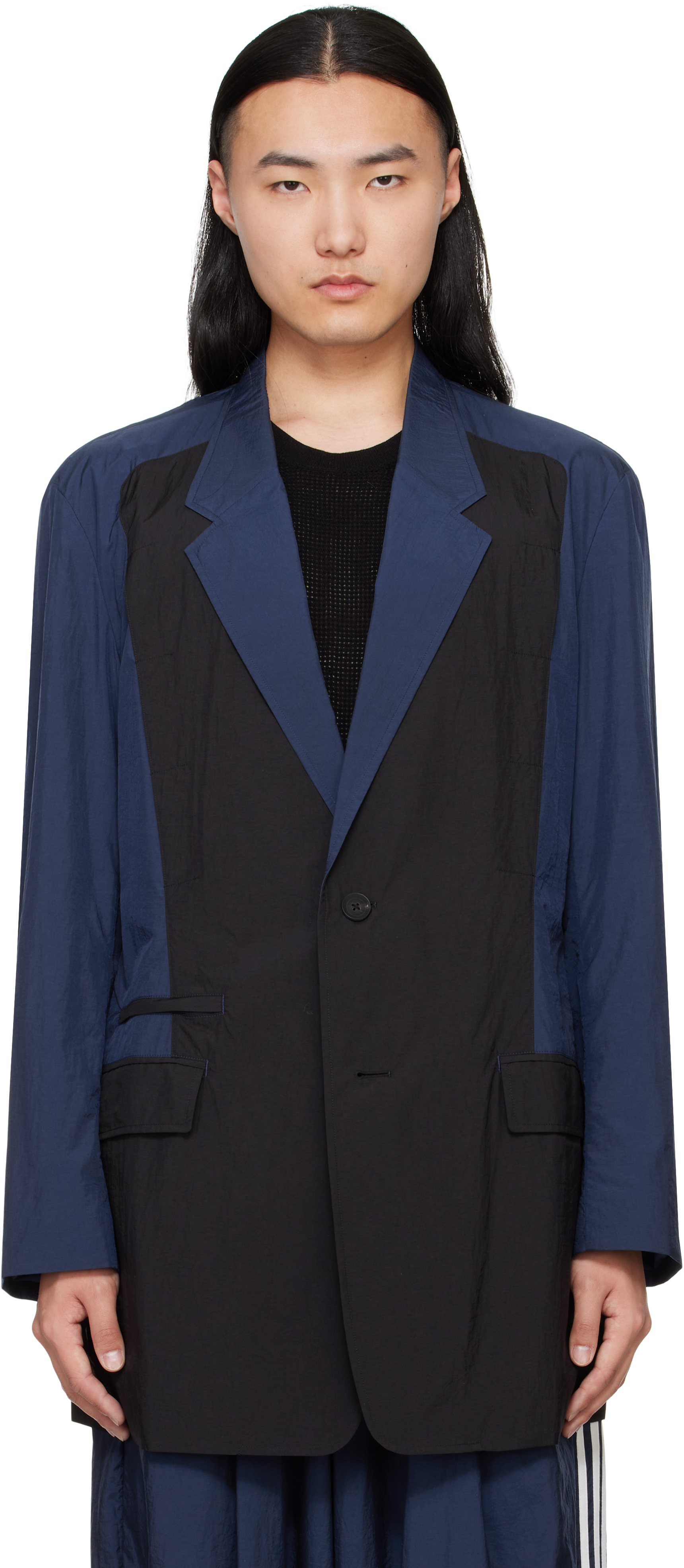 Navy 
Black Nylon Blazer