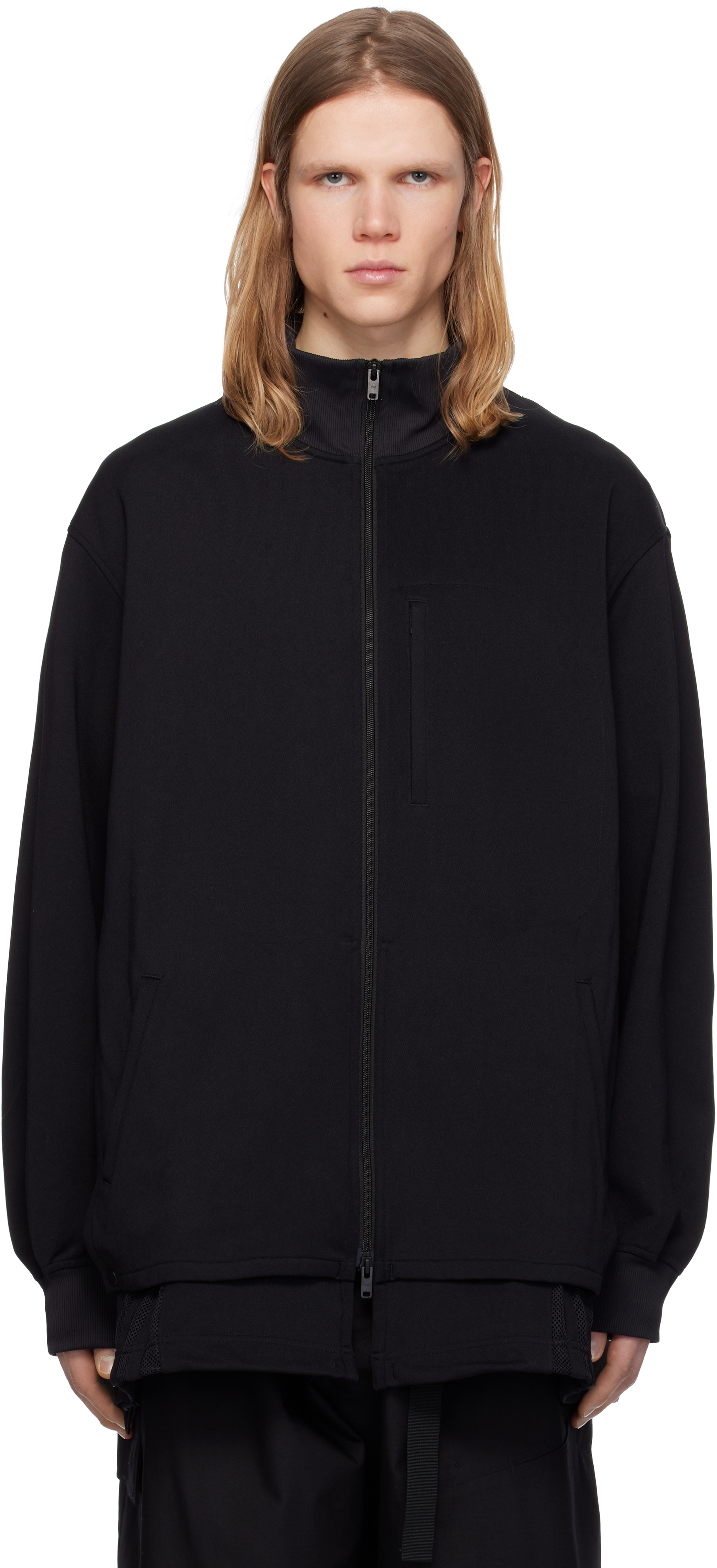 Black 3 Stripes Relaxed Jacket