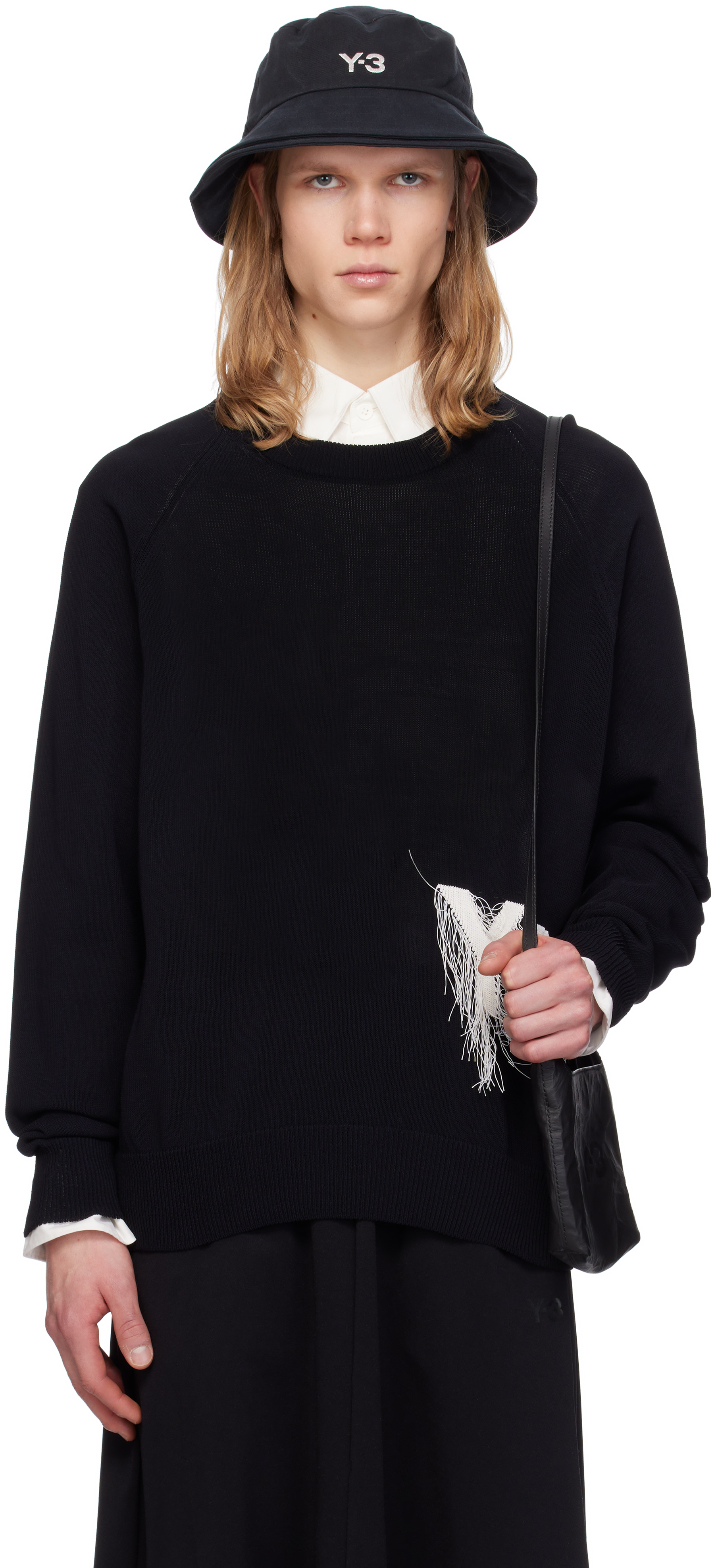 Black Knit Crew Sweater