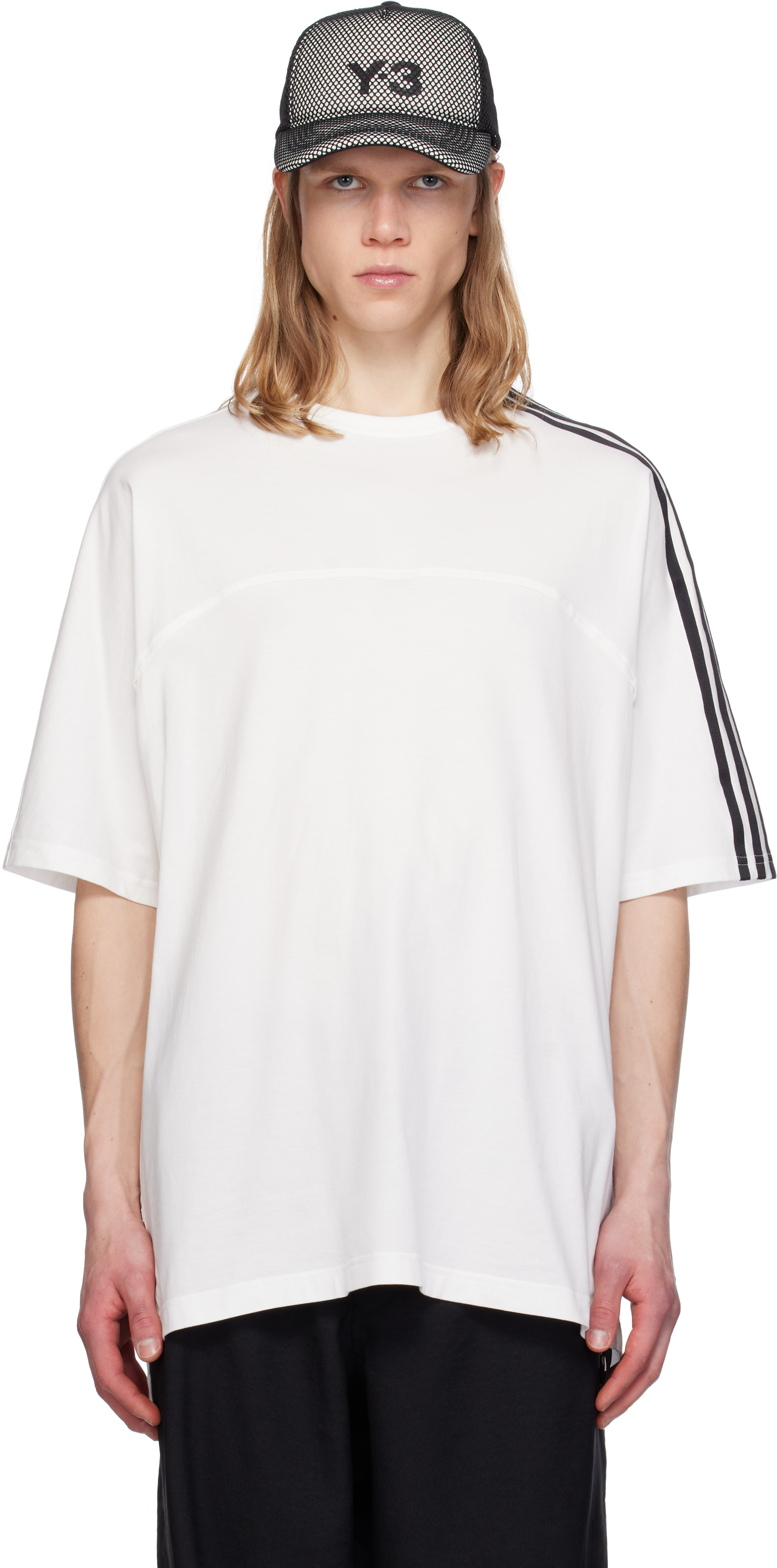 Y-3 3ストライプ半袖Tシャツ Y-3のホワイト 3-Stripes 半袖Tシャツがセール中