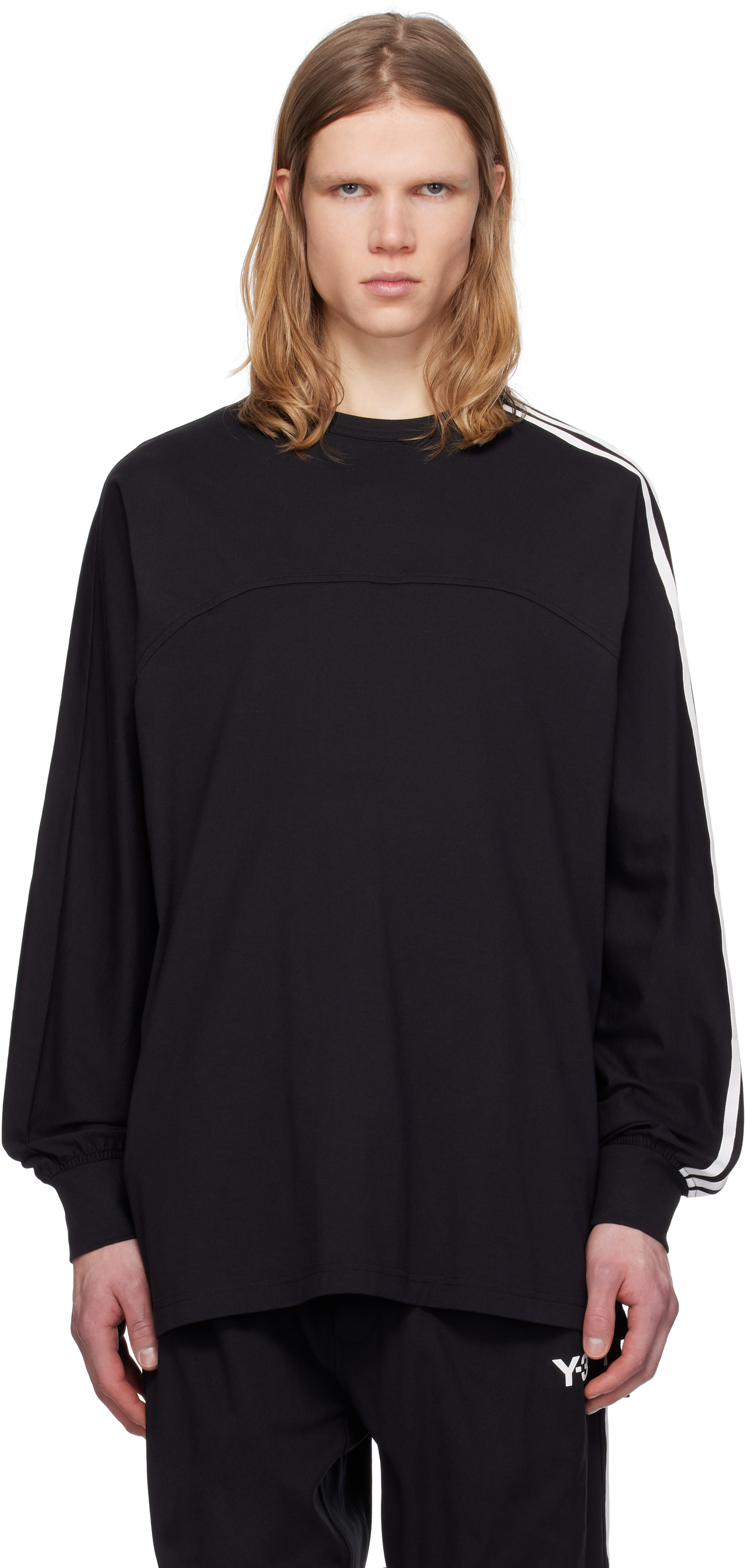 Black 3-Stripes LS T-shirt