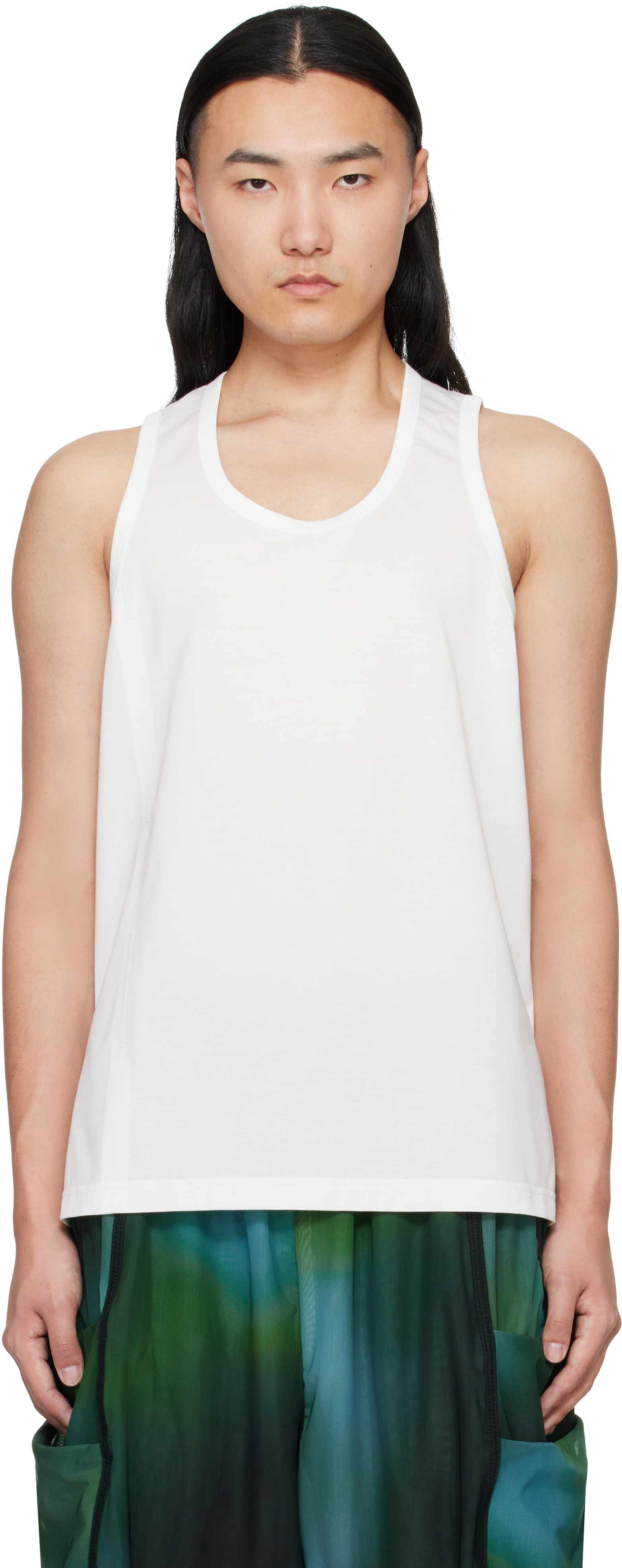 White Sleeveless Tank Top