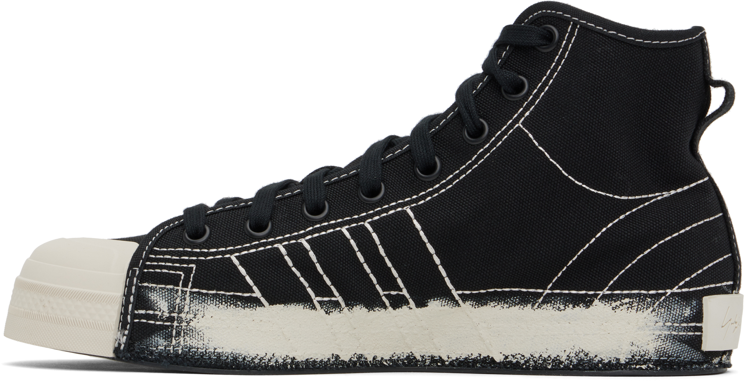 Y-3 Black Nizza Hi Sneakers In Black