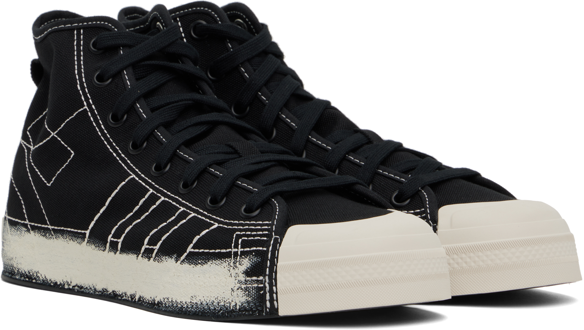 Y-3 Black Nizza Hi Sneakers In Black