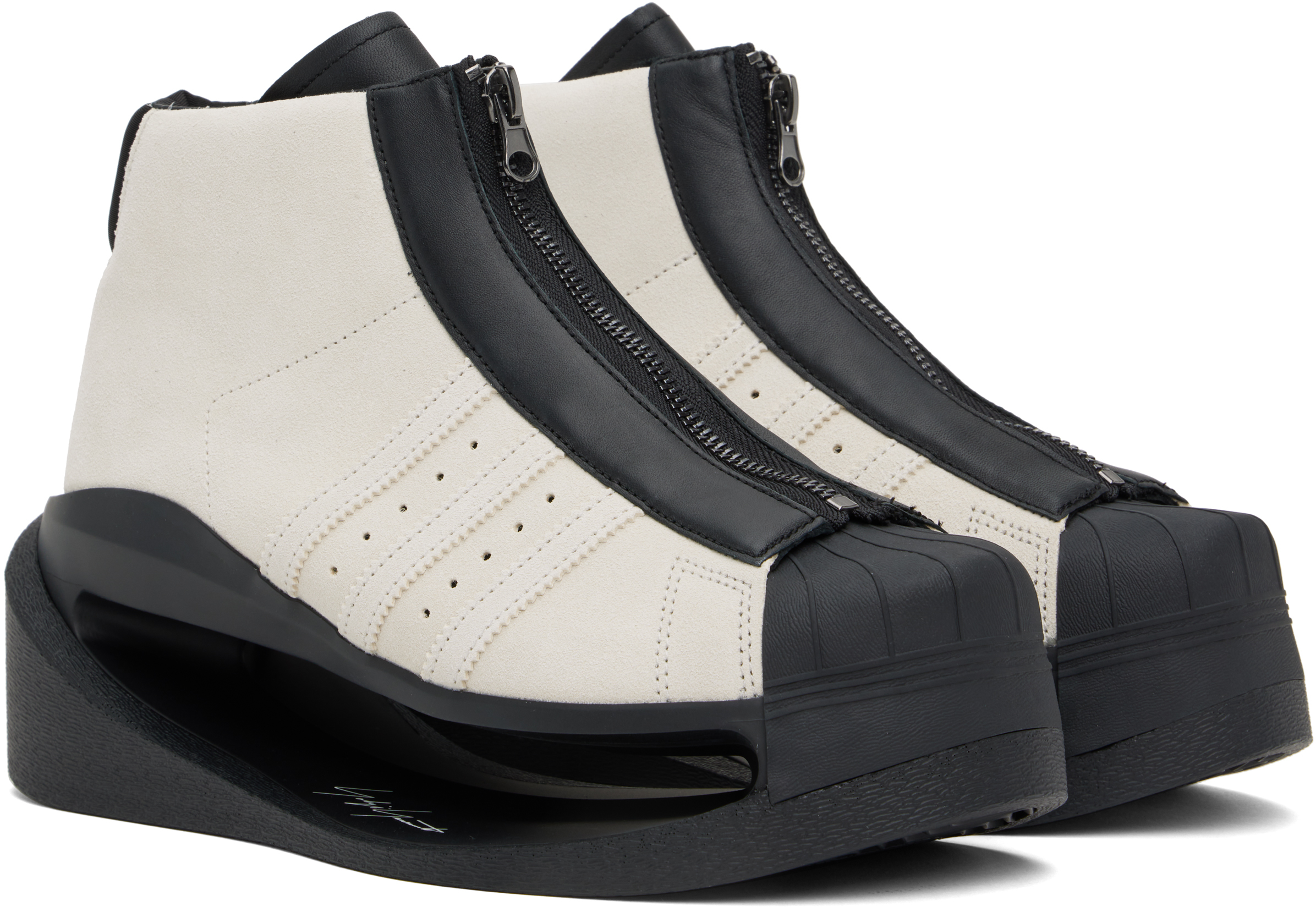Y-3 Off-white Gendo Pro Model Sneakers In Talc/talc/black