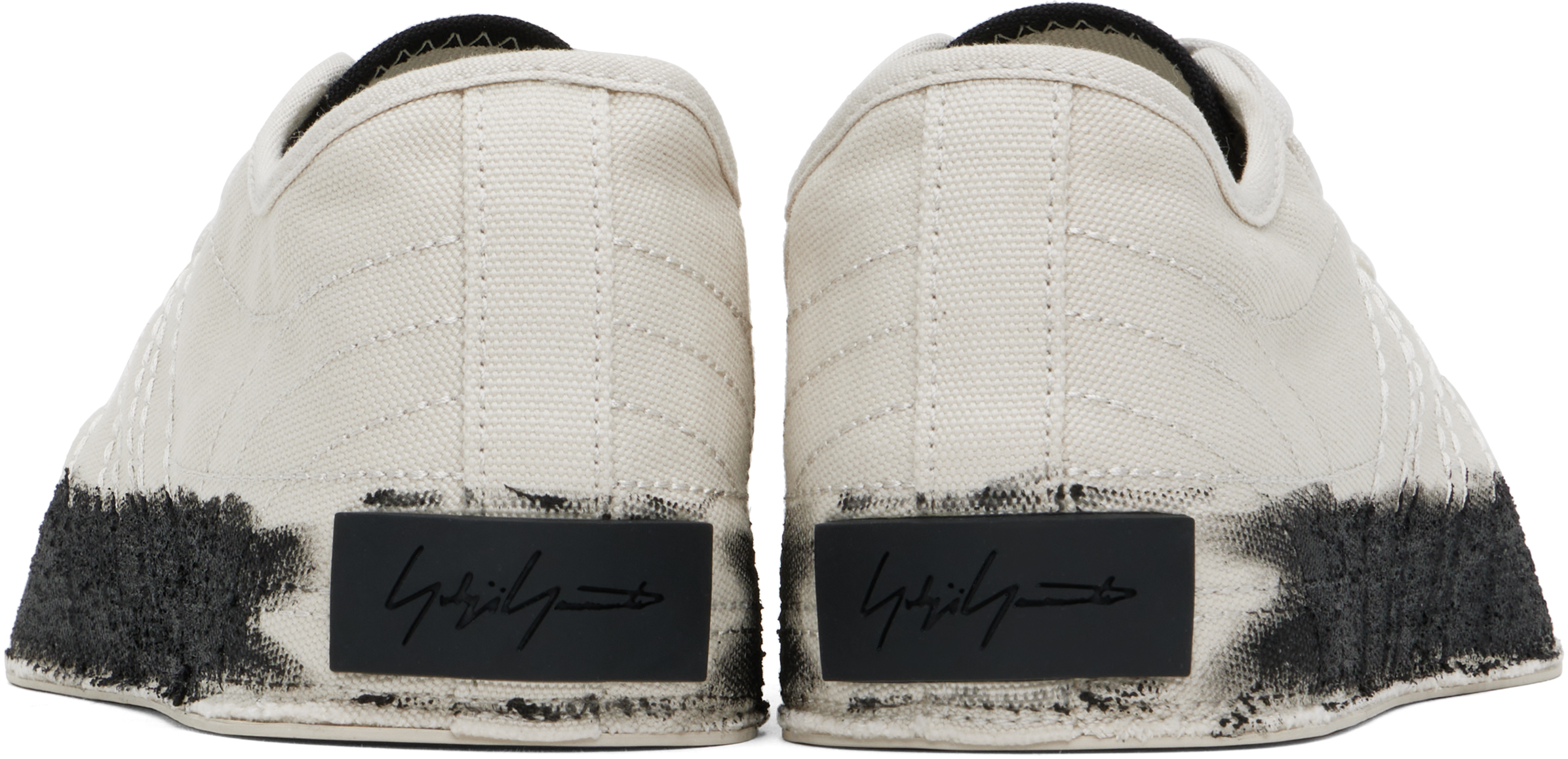 Y-3 OFF-WHITE & BLACK NIZZA LO SNEAKERS