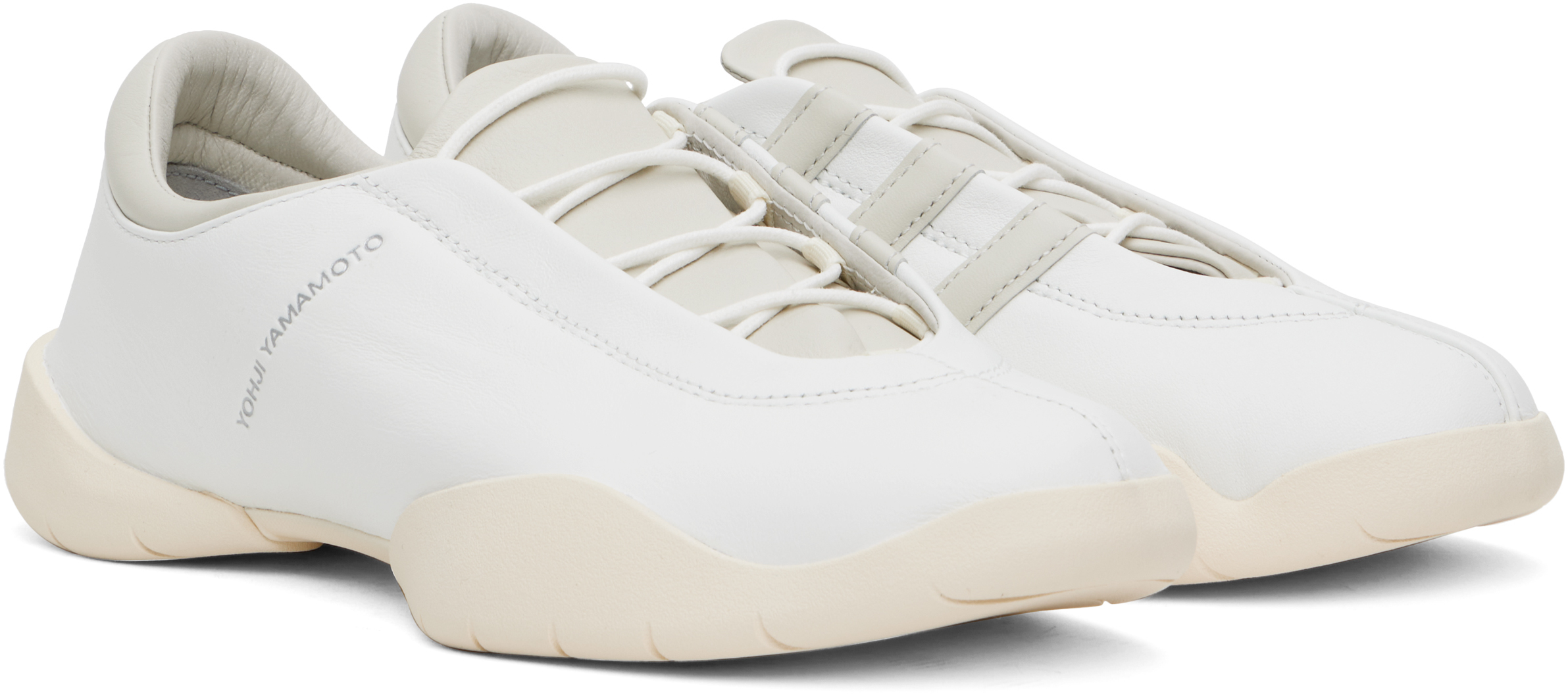 Y-3 White Regu Sneakers In Cwhite/talc/wonwhi