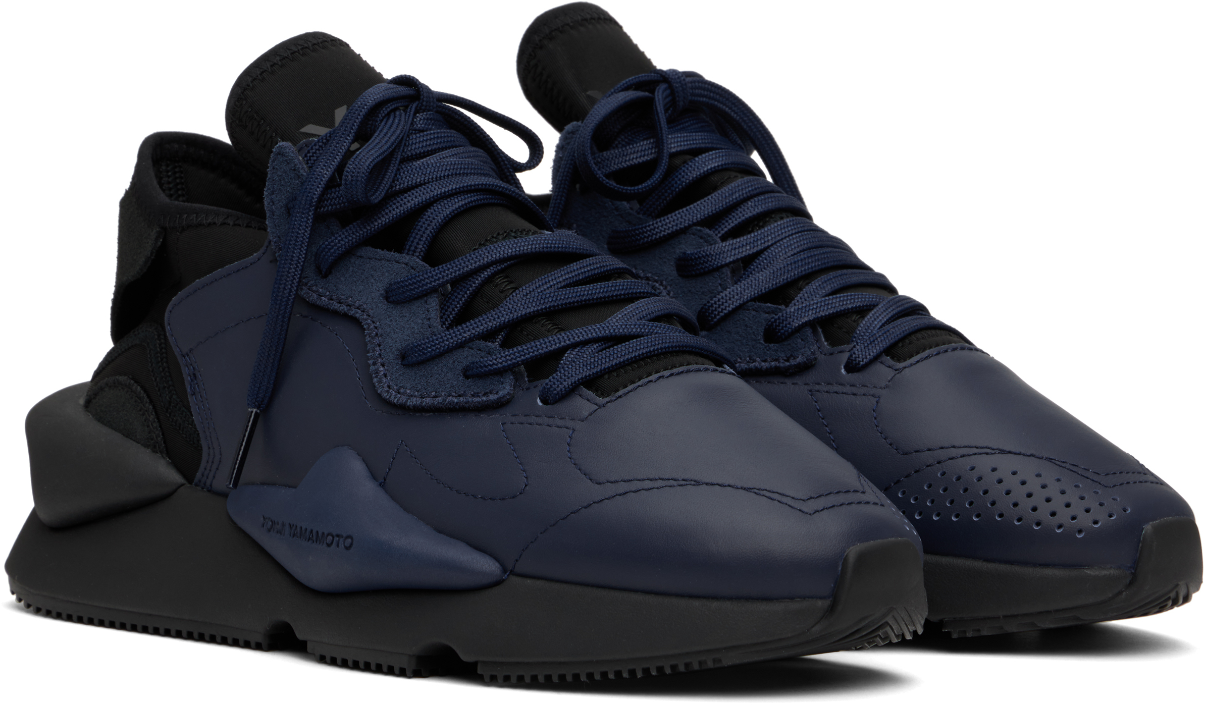 Y-3 Navy & Black Kaiwa Sneakers In Conavy/conavy/black