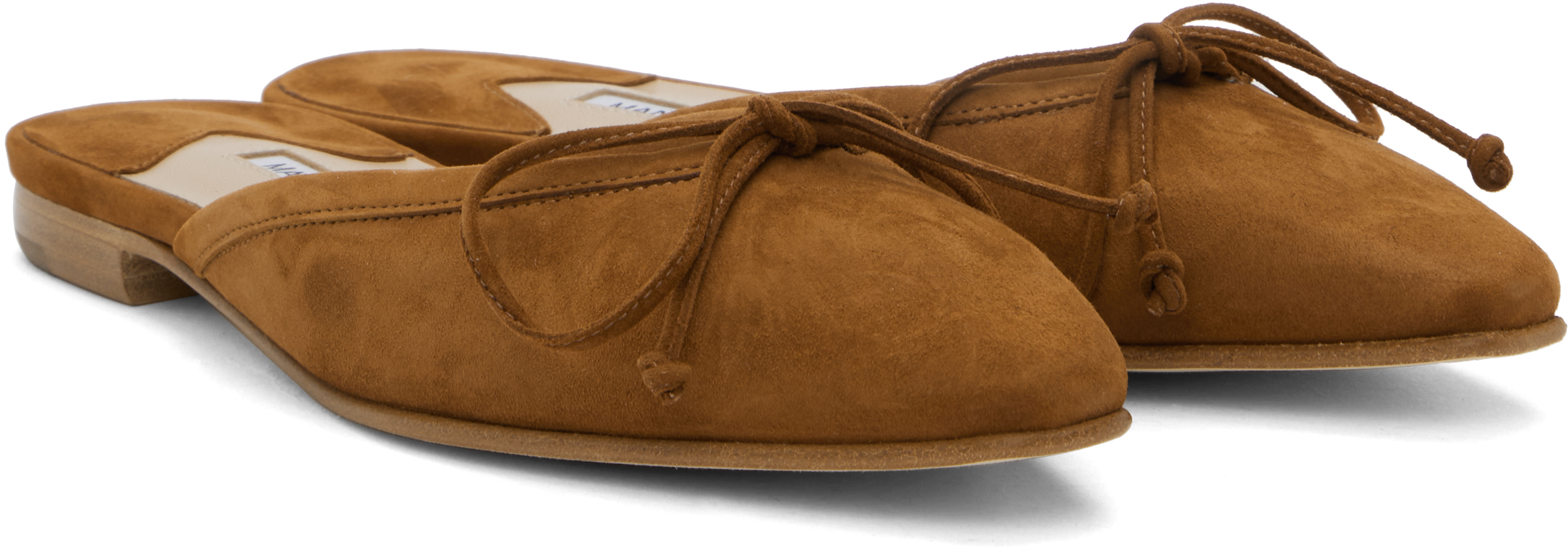 Manolo Blahnik Ballerimu Bow-detailed Suede Mules In 2107 Mbrw