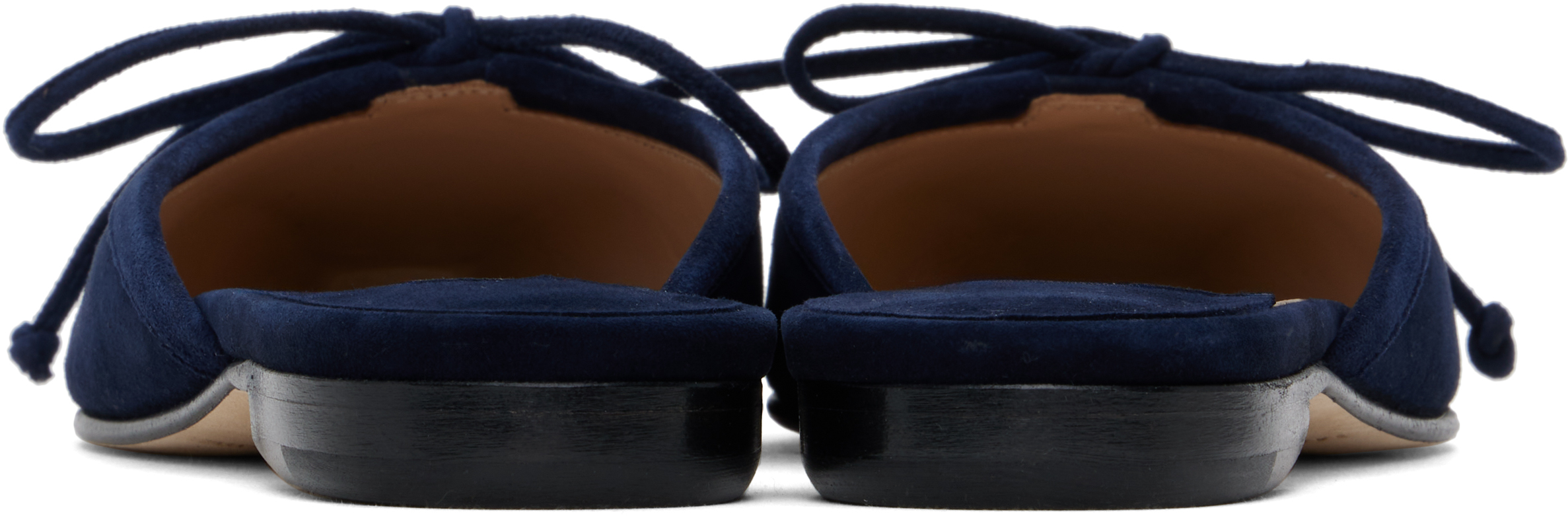 Manolo Blahnik Navy Ballerimu Mules In 4116 Navy