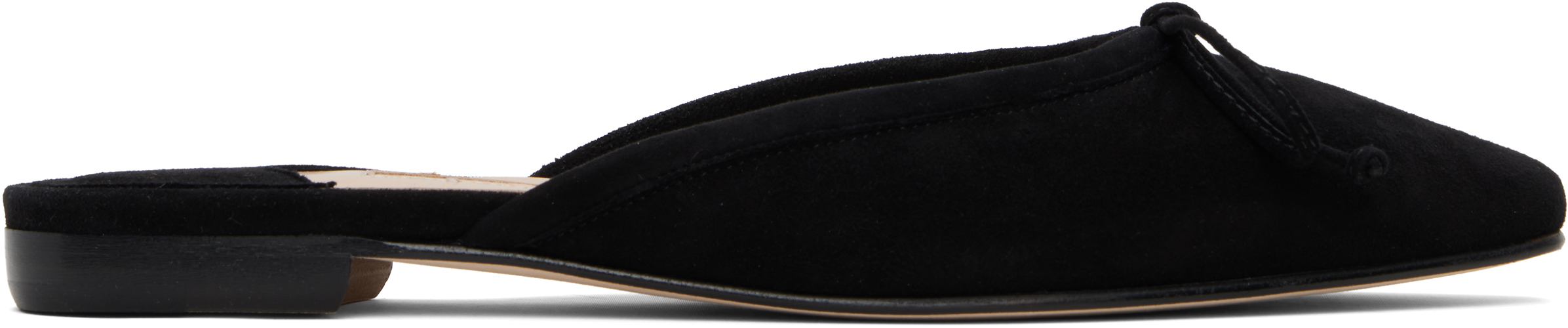 Manolo Blahnik Black Ballerimu Mules