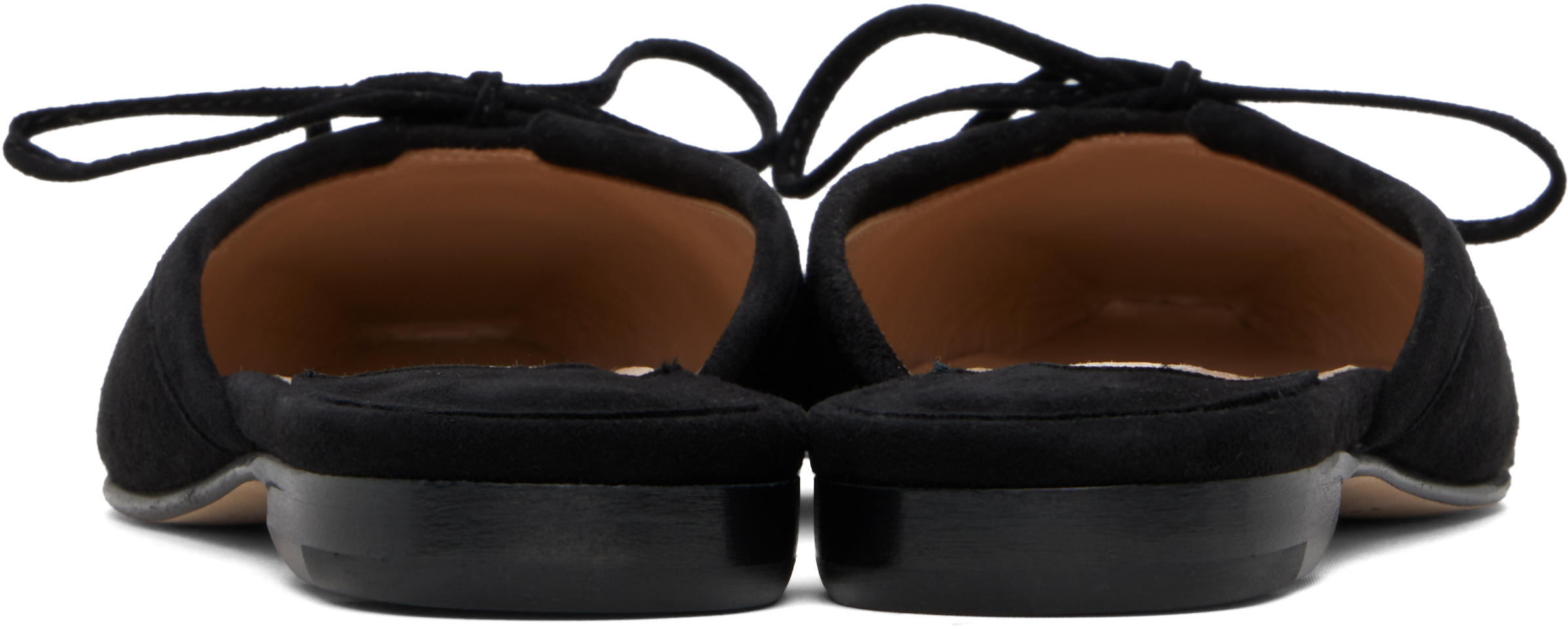 Manolo Blahnik Black Ballerimu Mules