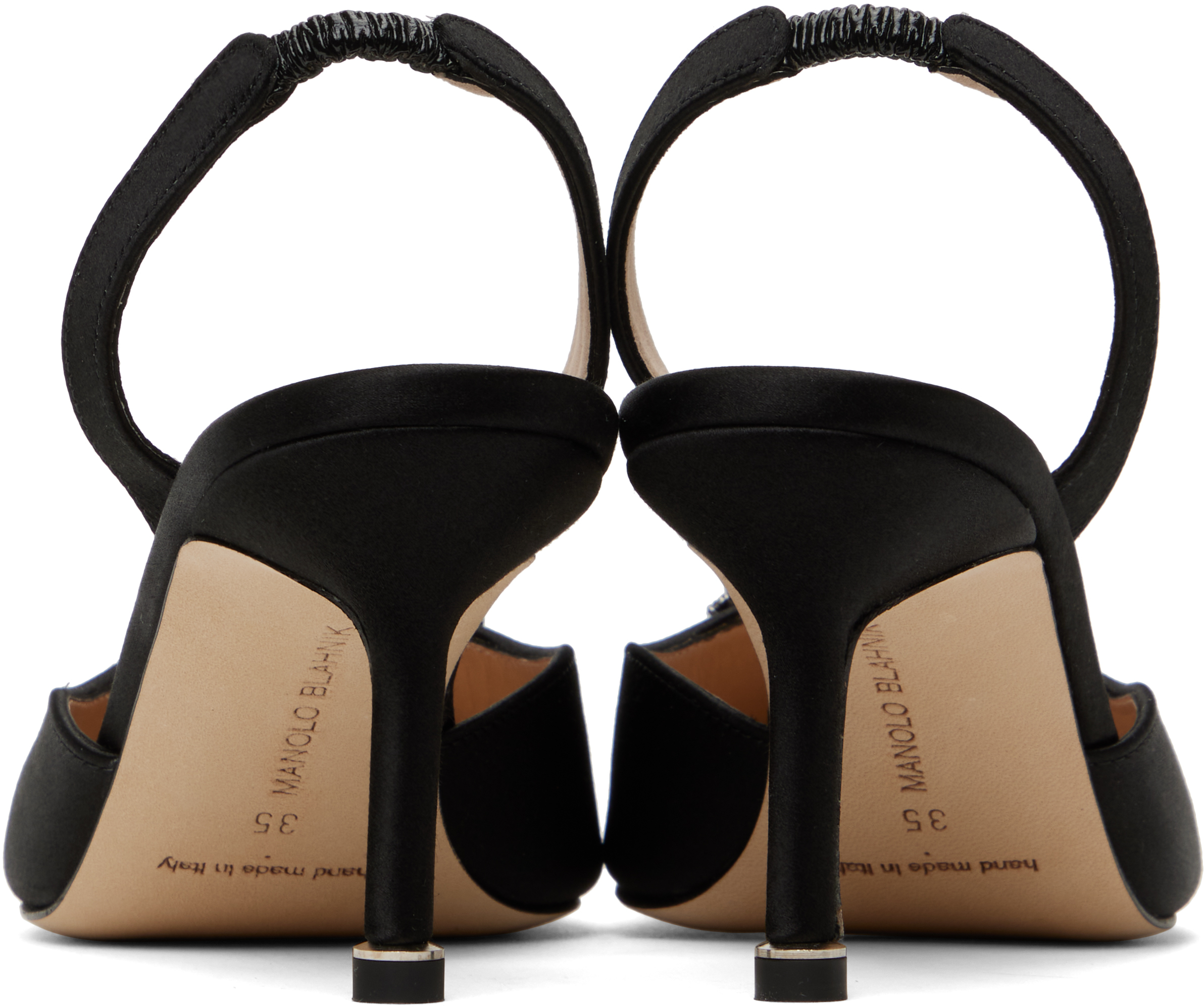 Manolo Blahnik Hangisi 70 Swarovski Crystal-embellished Satin Courts In 0015 Blck