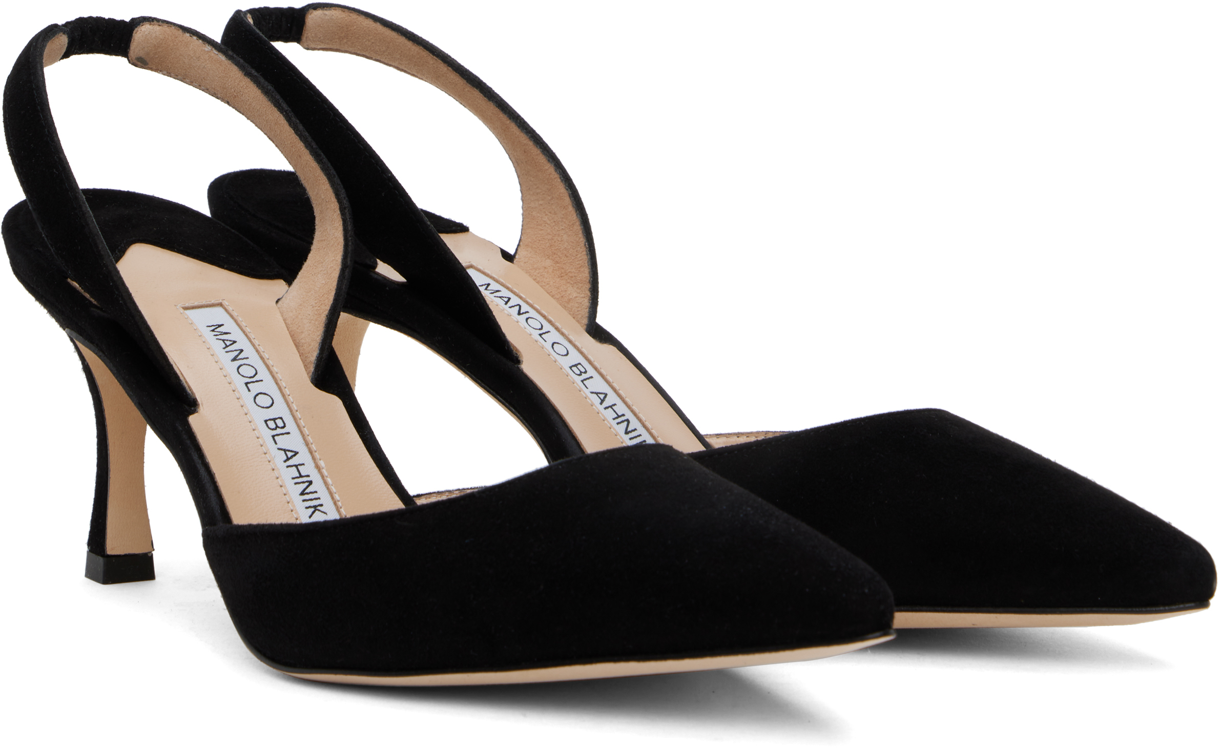 Manolo Blahnik Black Carolyne Heels In 0015 Blck