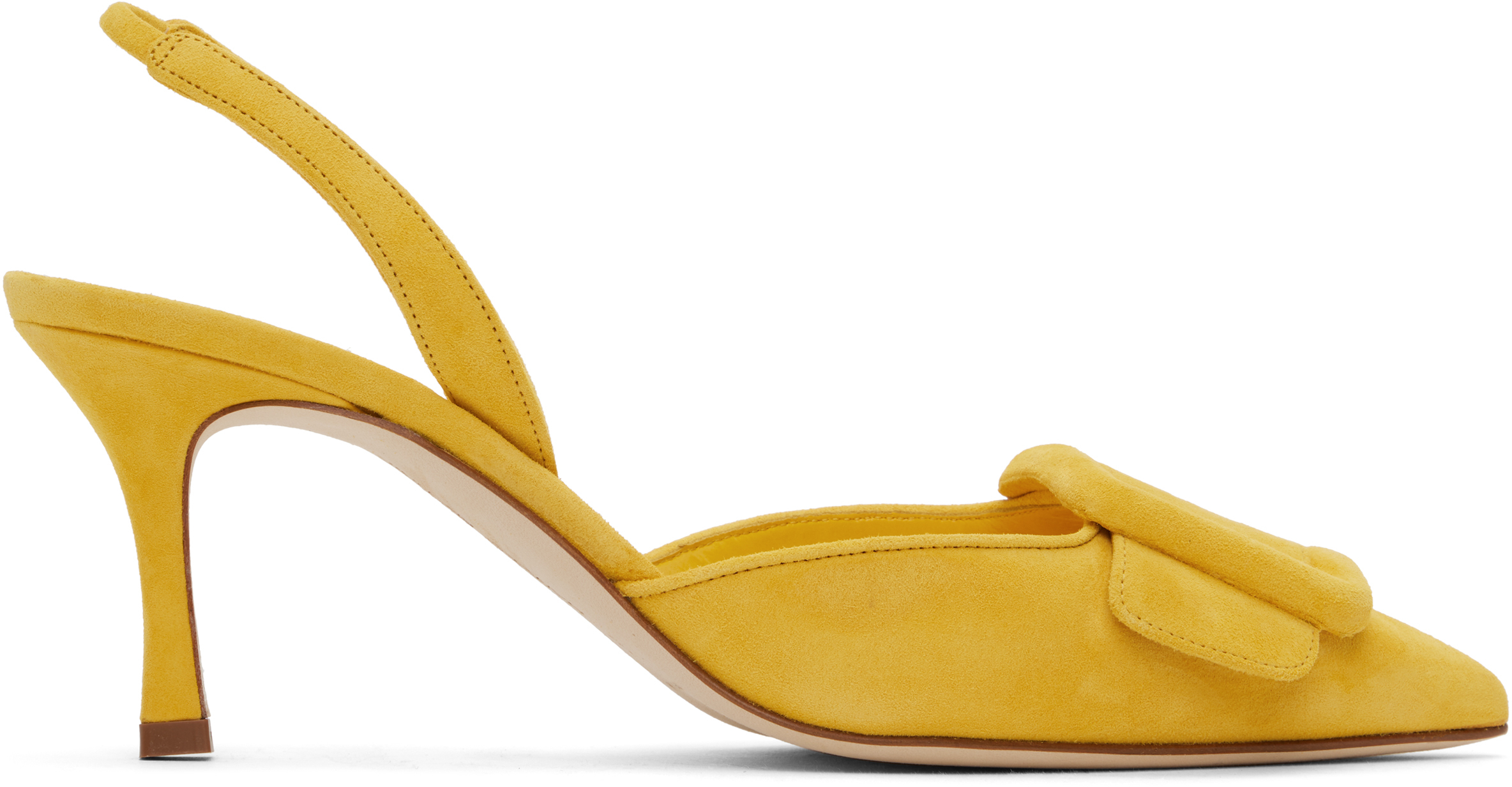 Manolo Blahnik: Yellow Maysli Heels | SSENSE