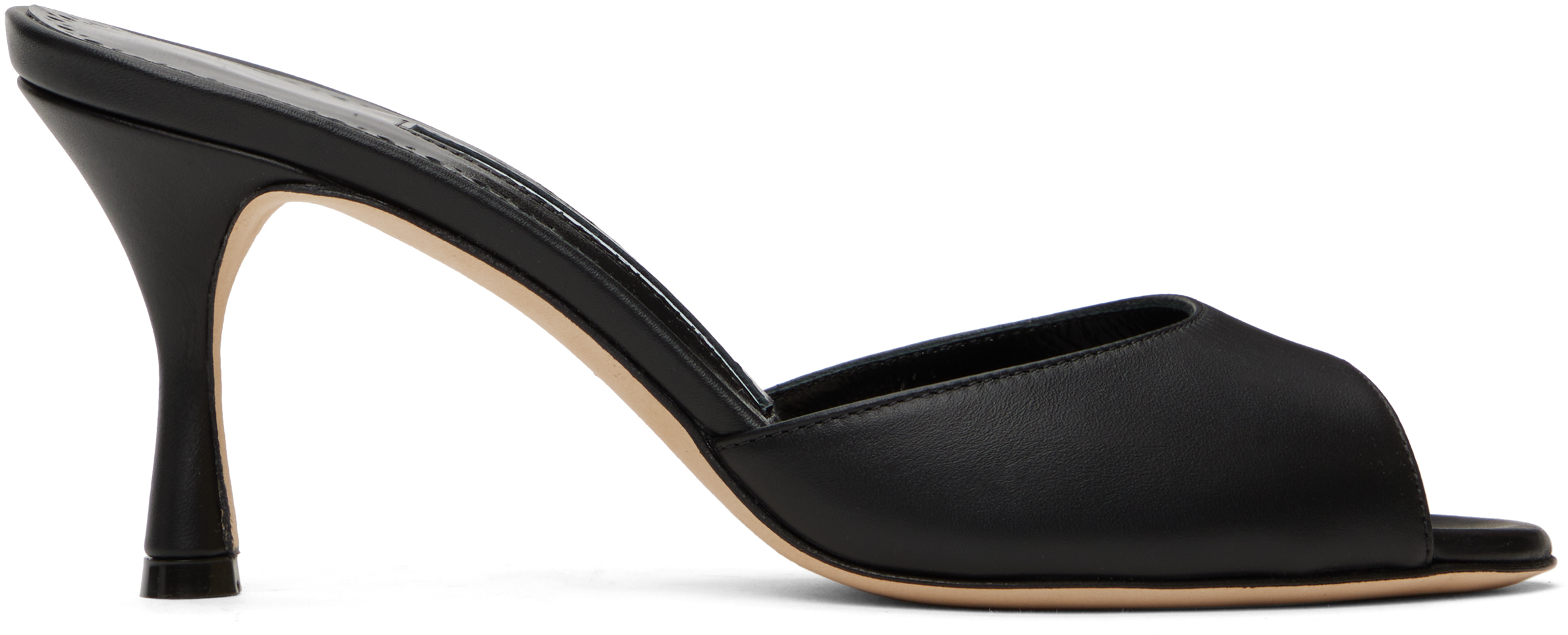 Manolo Blahnik JADAブラックミュール MANOLO BLAHNIK Jada 70 leather mules | NET-A-PORTER