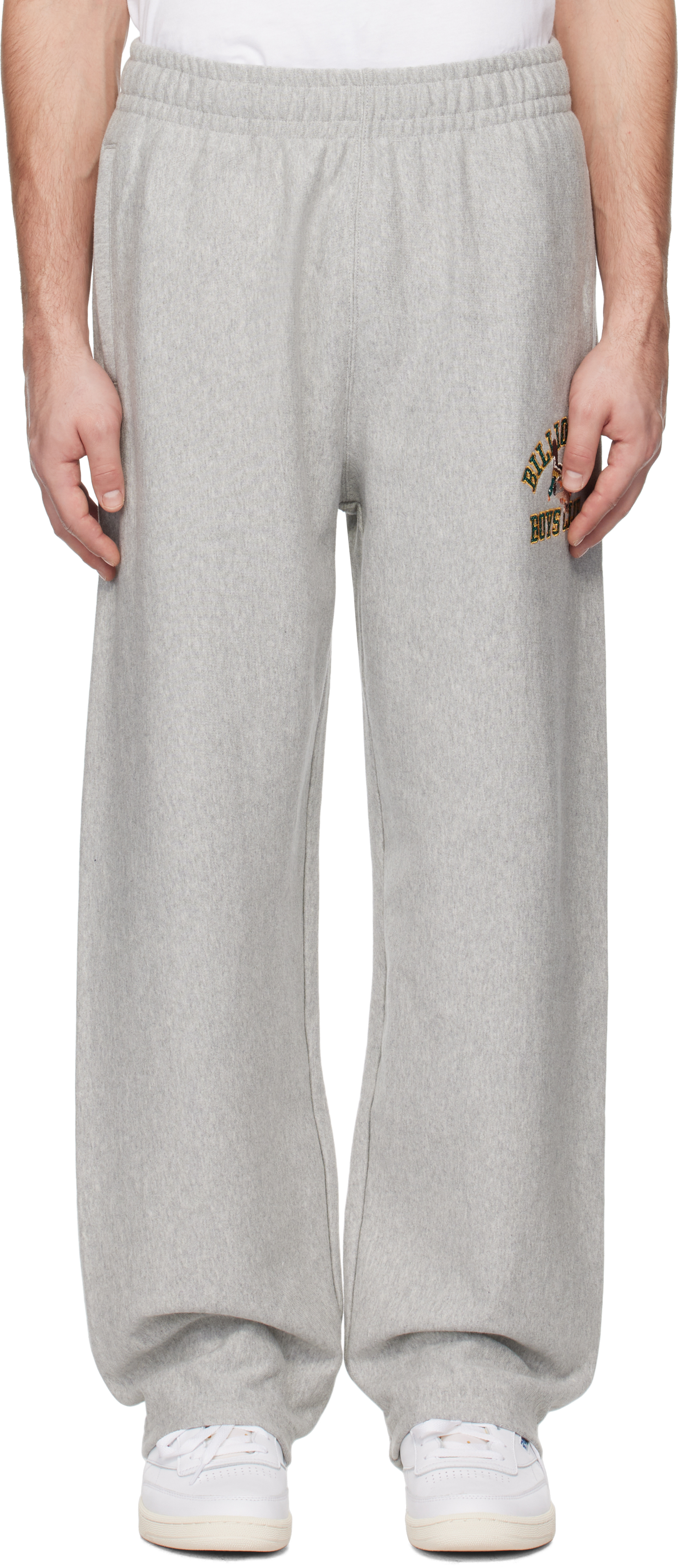 Billionaire Boys Club Gray Wide Leg Duck Varsity Sweatpants In Heather Grey