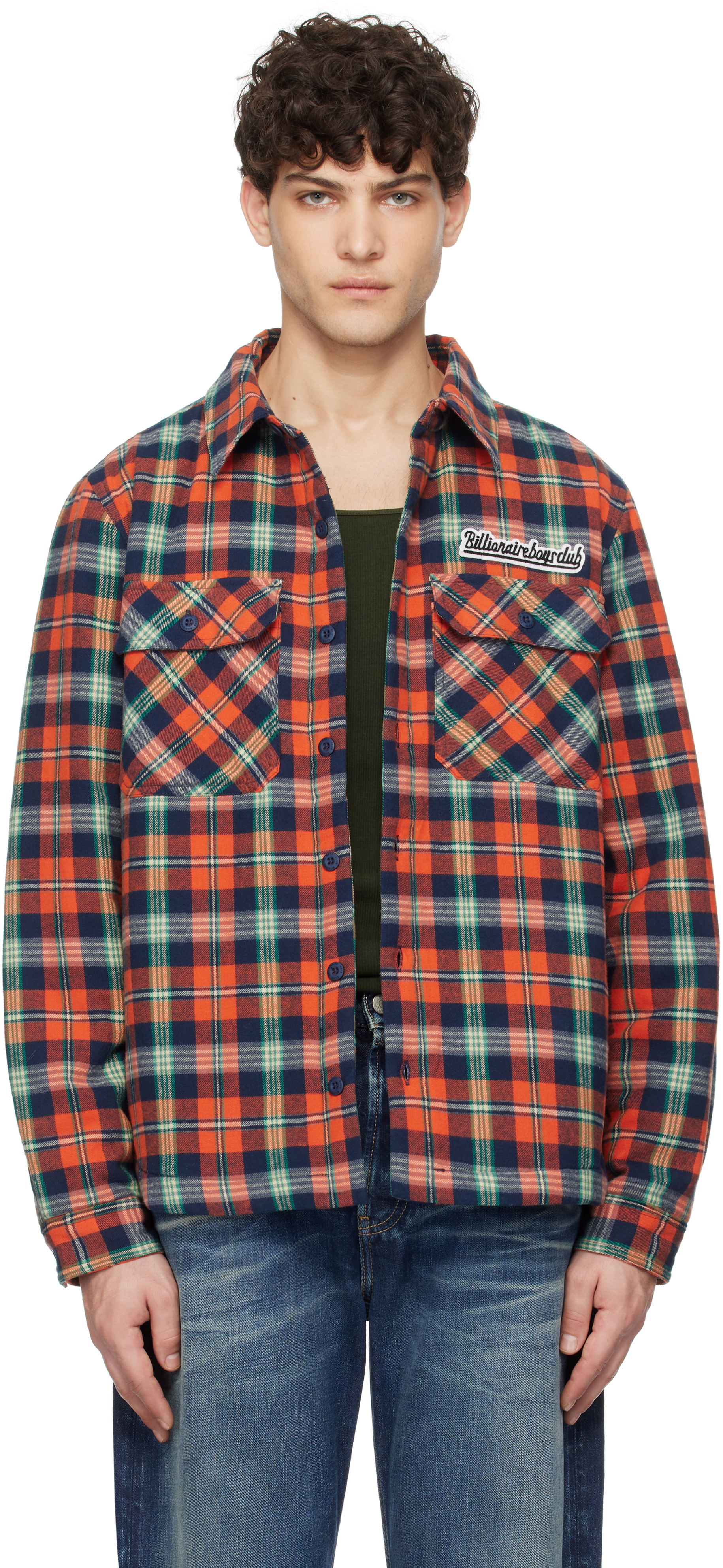 Check In Red Billionaire Boys Club Mens Check-print Padded Relaxed-fit Cotton ...