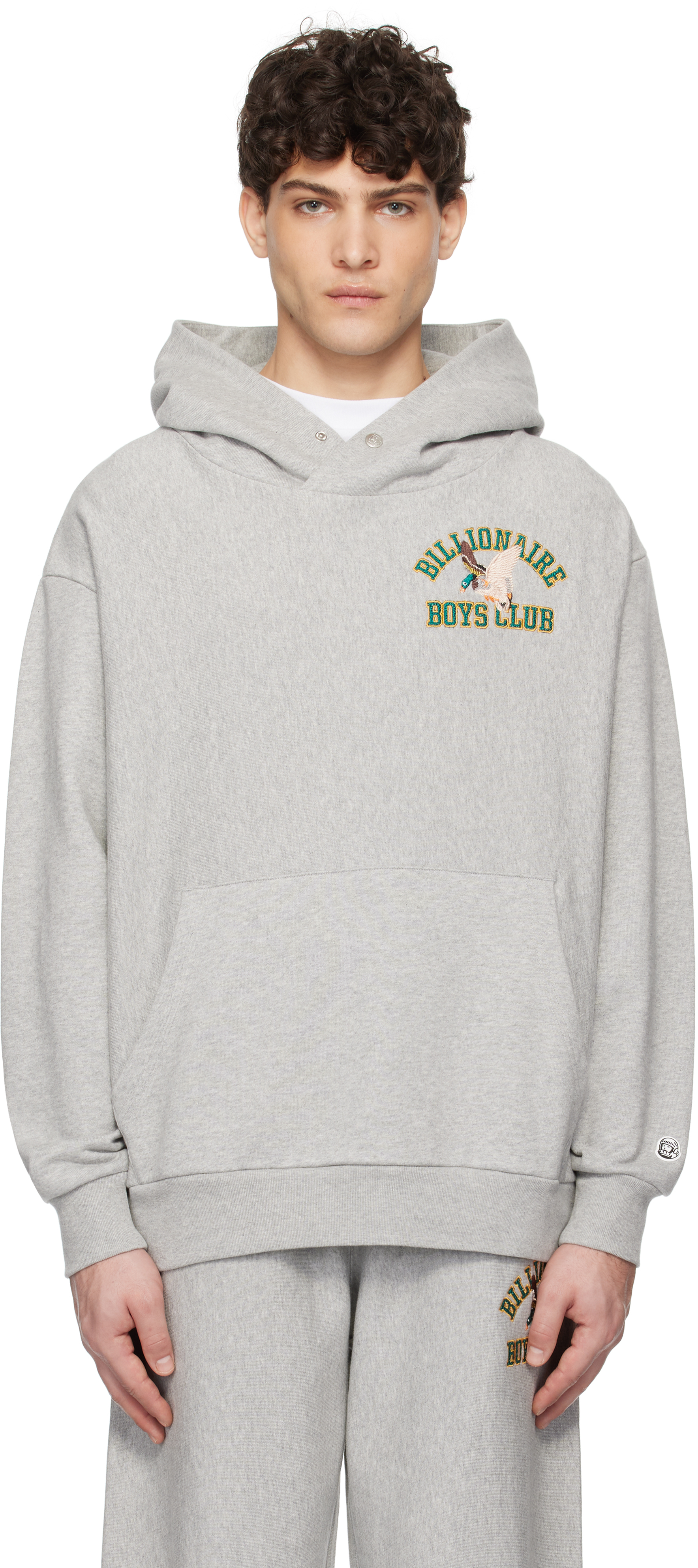 Billionaire Boys Club: グレー Duck Varsity 刺繍 フーディ