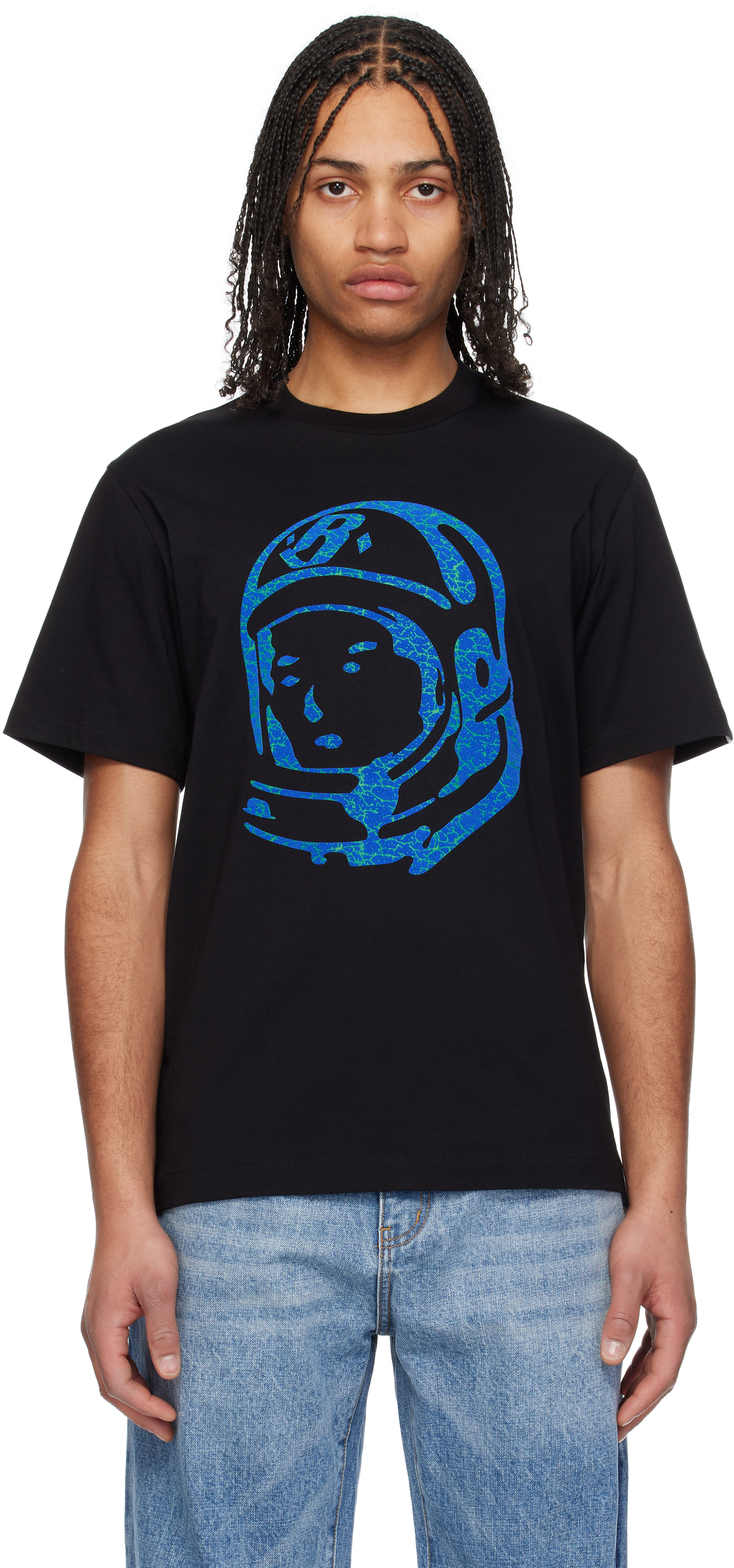 【BILLIONAIRE BOYS CLUB 】 Cracked Flock Print Astro T-Shirt Billionaire Boys Club Black Cracked Flock Print Astro T