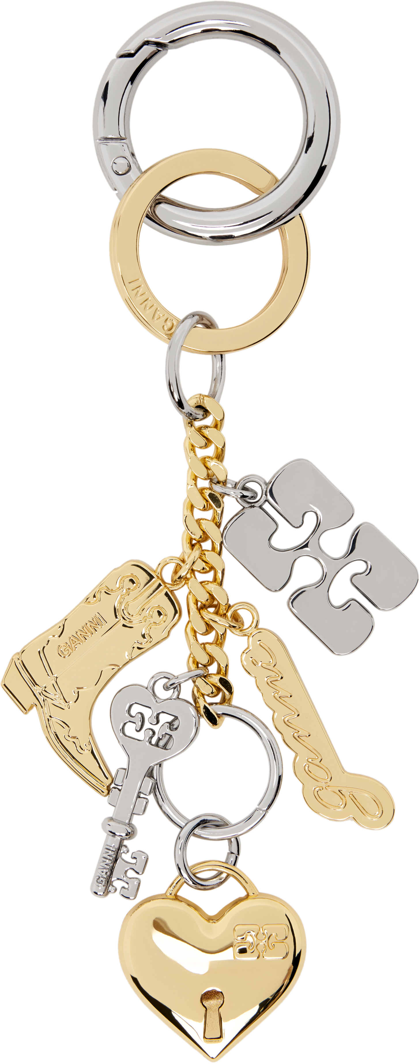 Gold & Silver Bou Charms Keychain