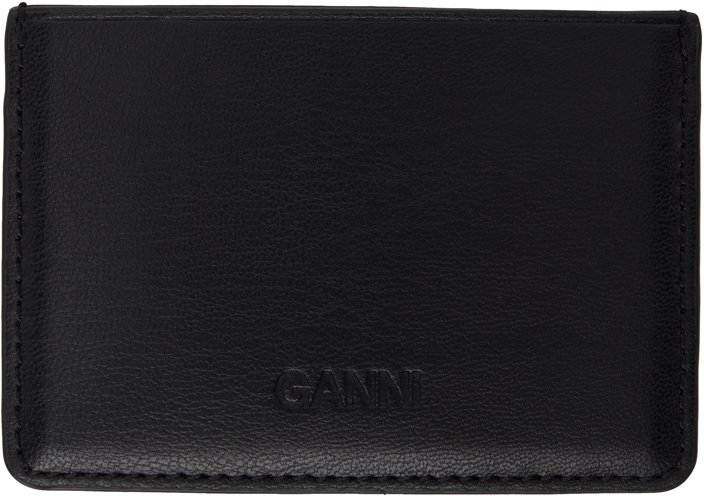 Ganni Bou Card Holder In 099 Black