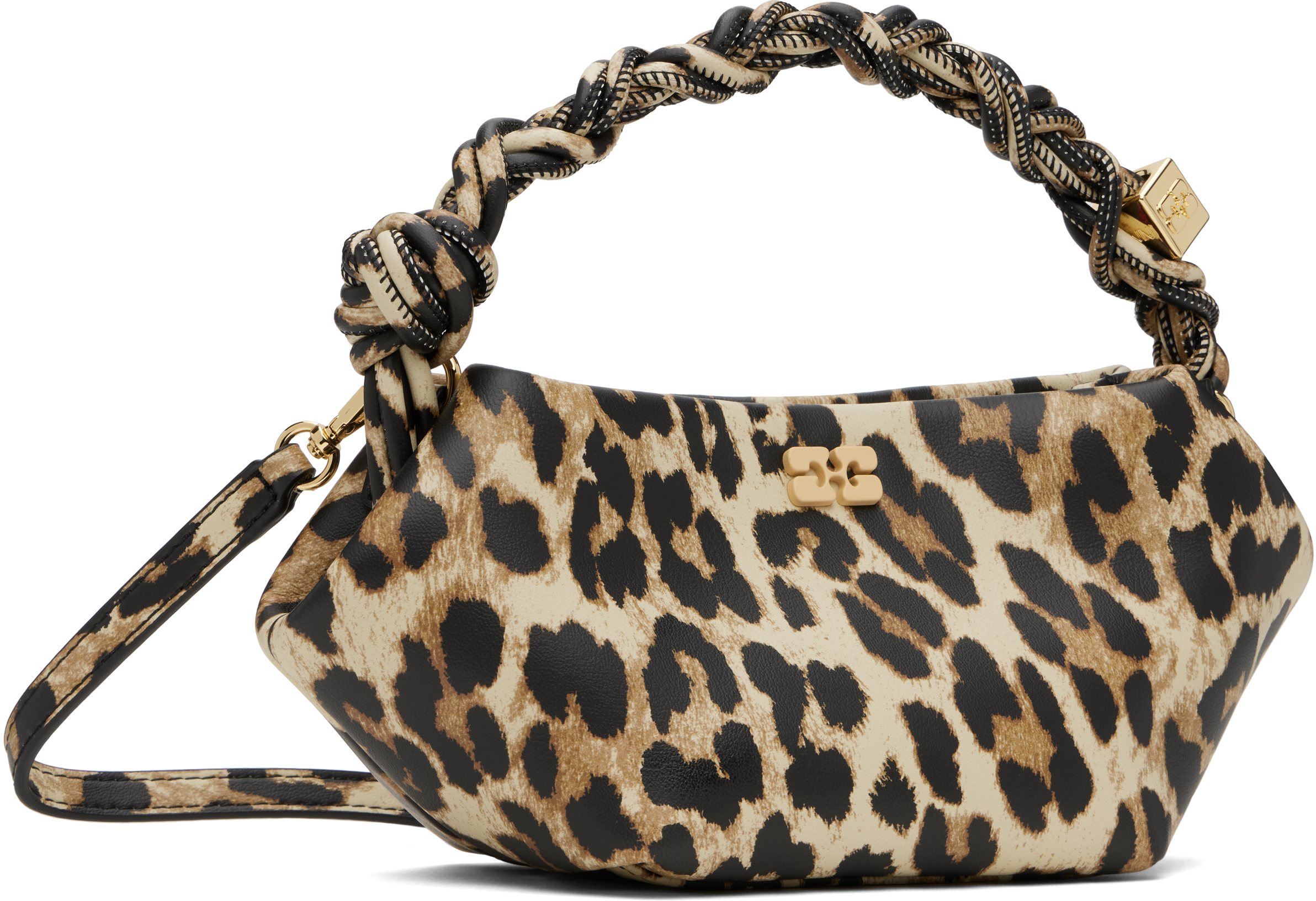 Ganni Mini Bou Leopard-print Tote Bag In 943 Leopard