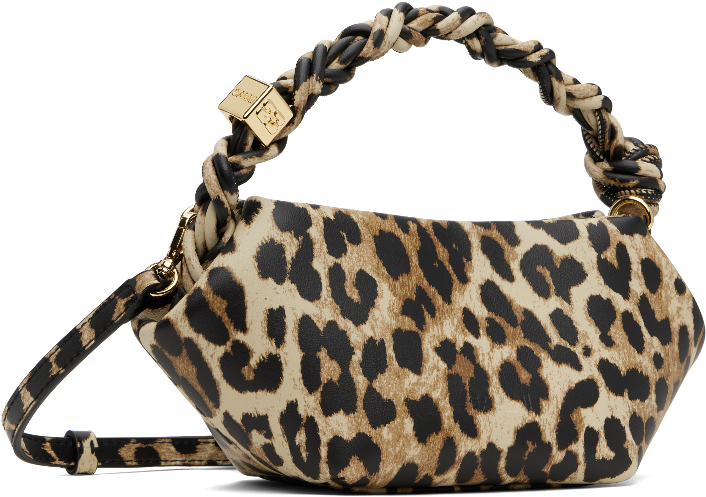 Ganni Mini Bou Leopard-print Tote Bag In 943 Leopard