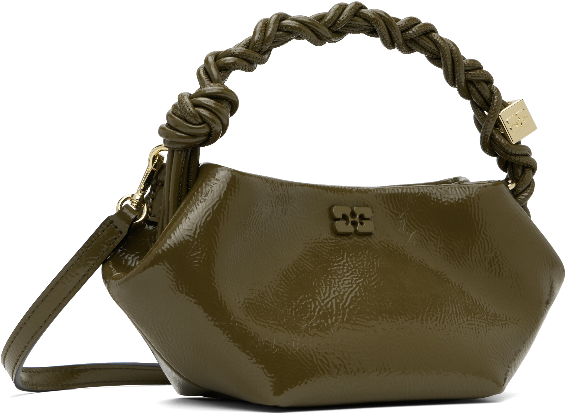Ganni Khaki Mini Bou Bag In 838 Military Olive