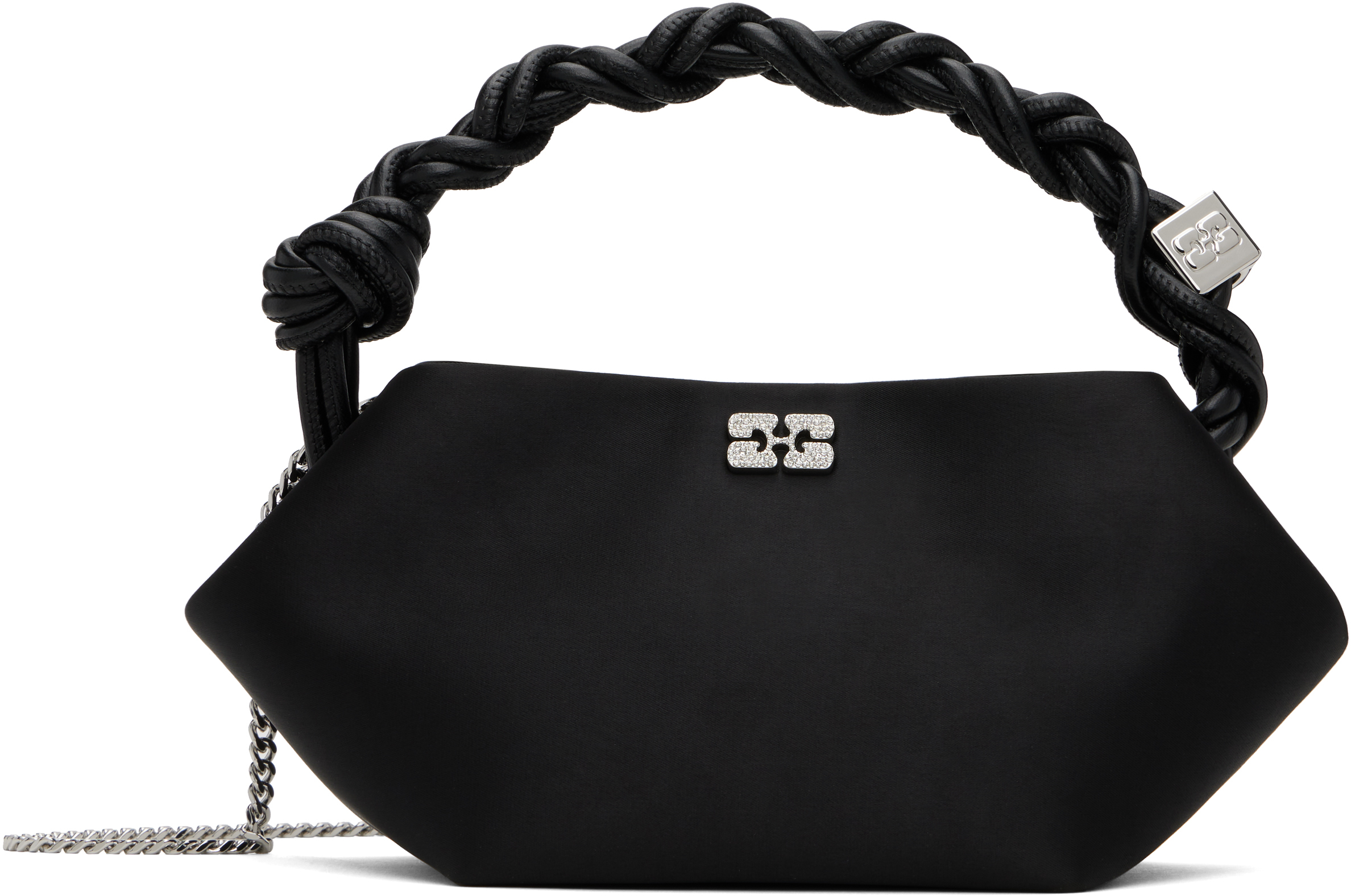 Ganni Black Satin Mini Bou Bag In 099 Black | ModeSens