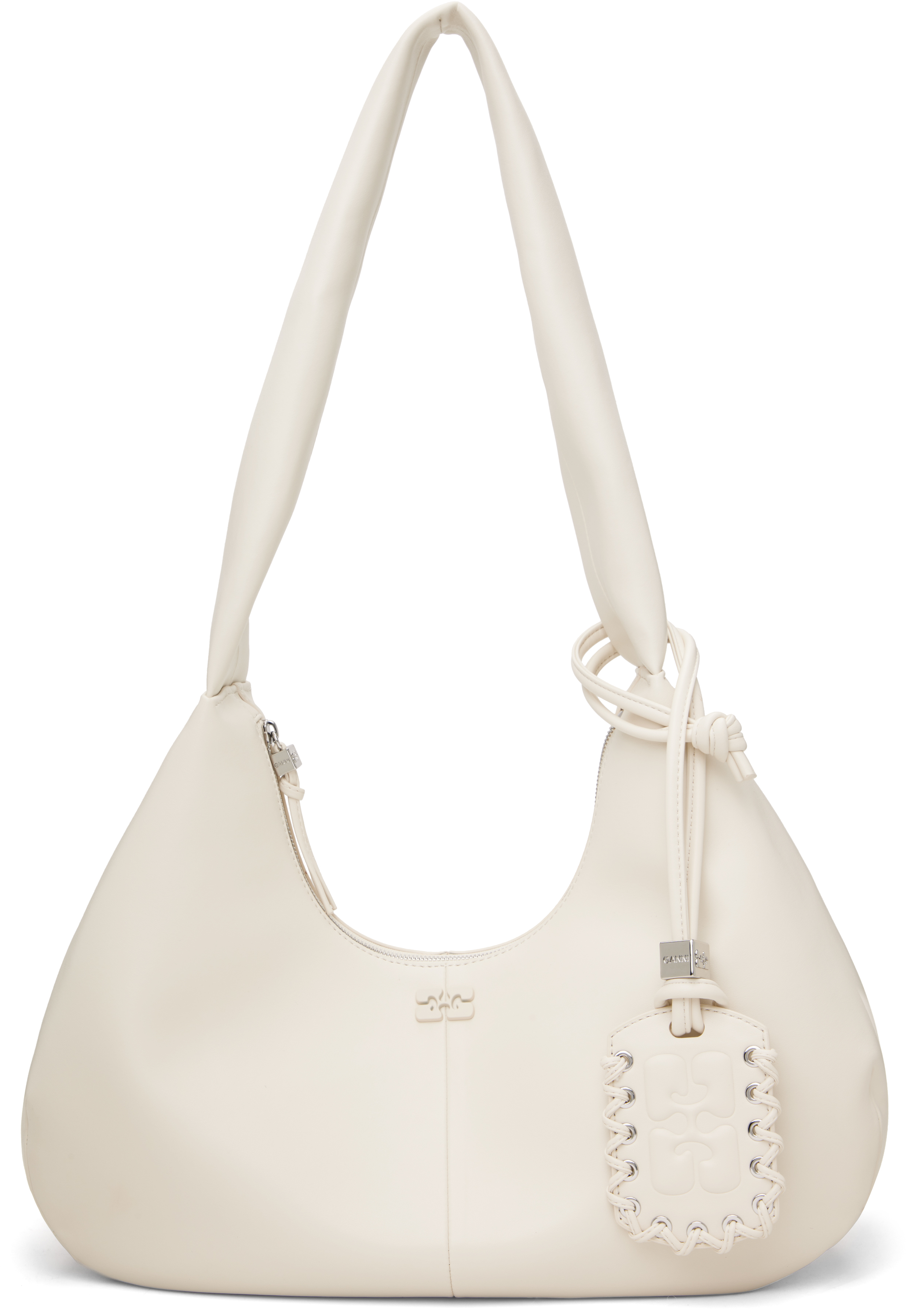 【GANNI】オフホワイト ミディアム Hobo バッグ GANNIのオフホワイト ミディアム Hobo バッグがセール中