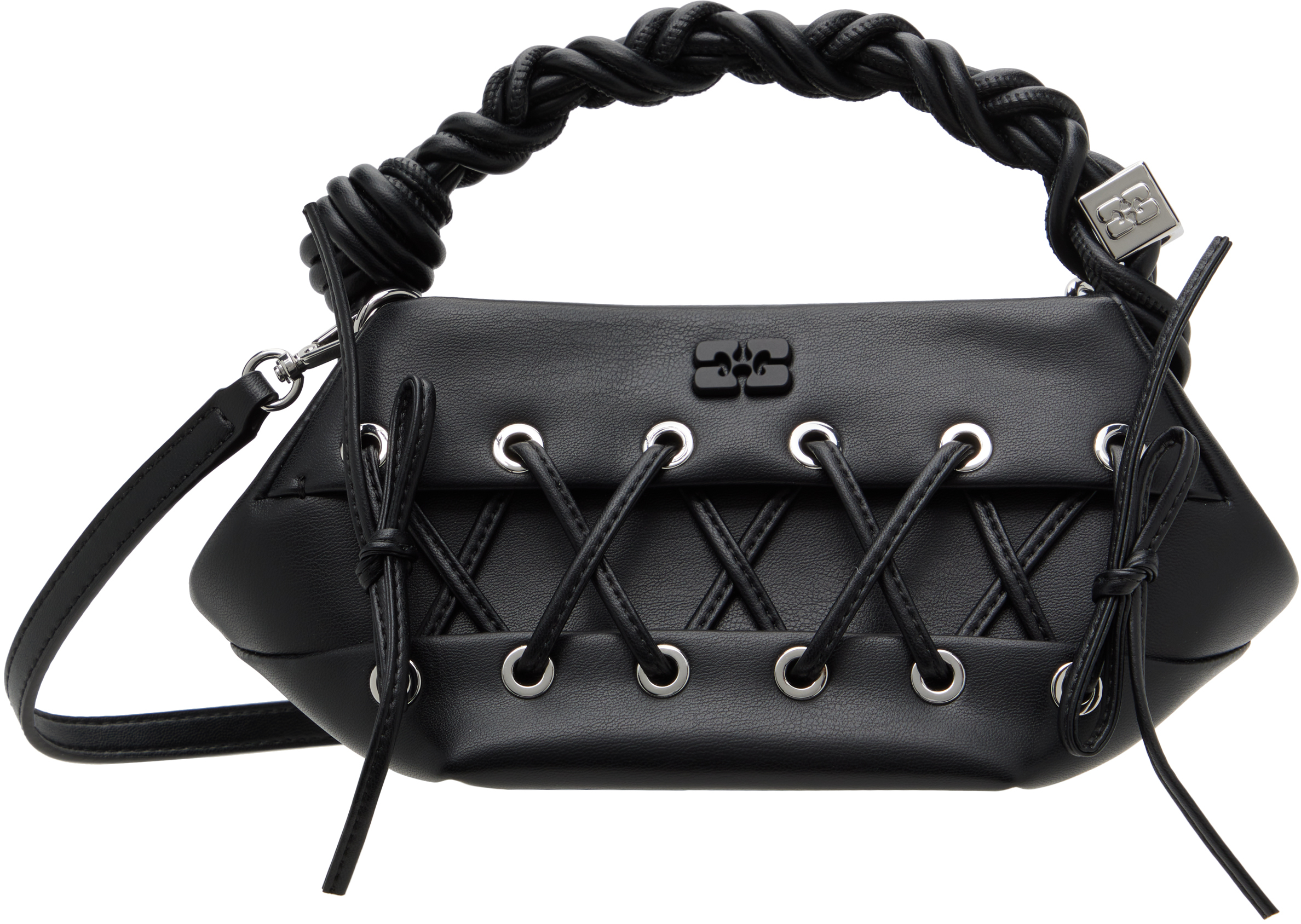 ★GANNI★ ブラック ミニ Lace-Up Bou バッグ Black Mini GANNI Lace-Up Bou Bag | GANNI