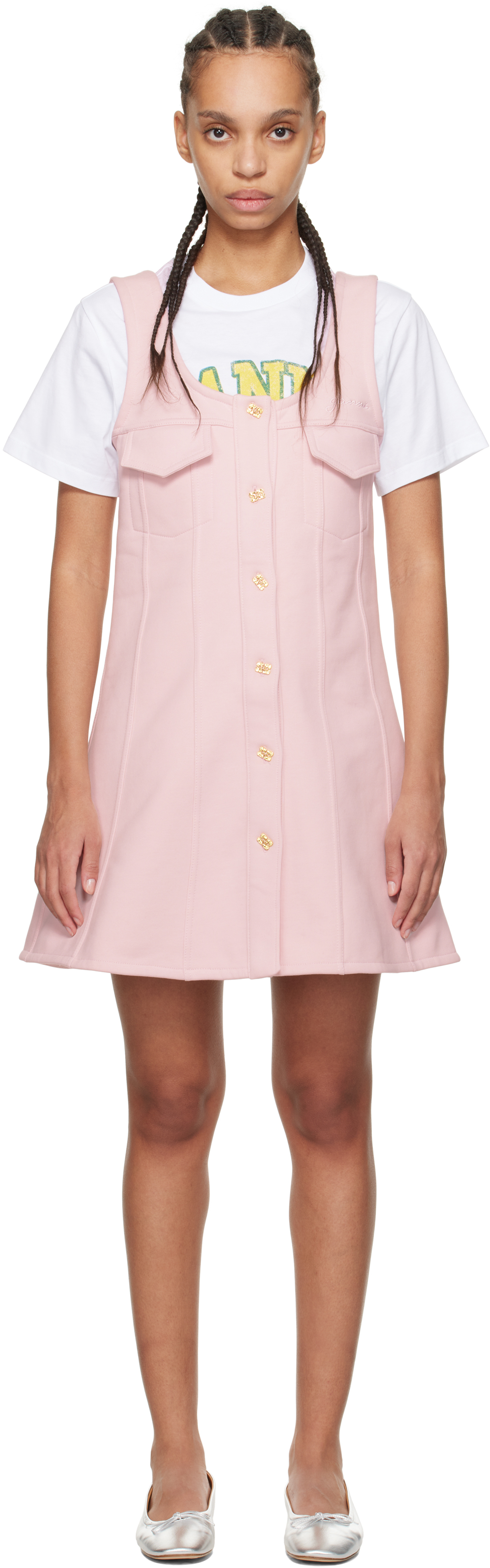 Pink Button-Up Minidress