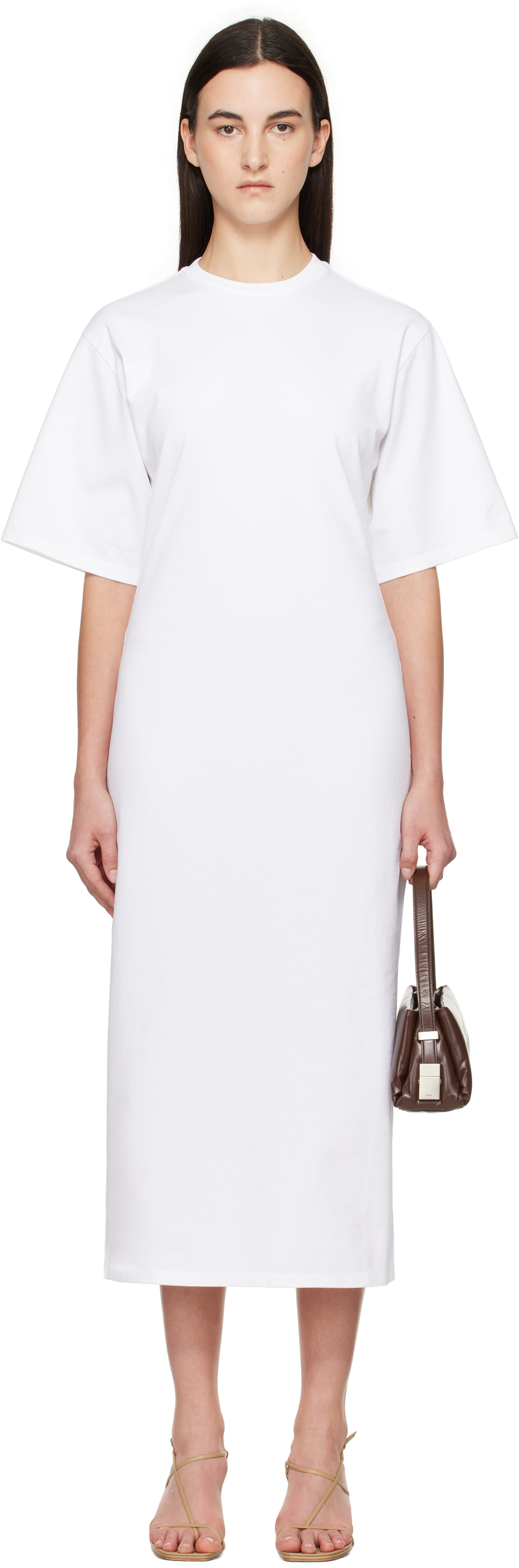 Róhe White Jersey Fitted T-shirt Maxi Dress