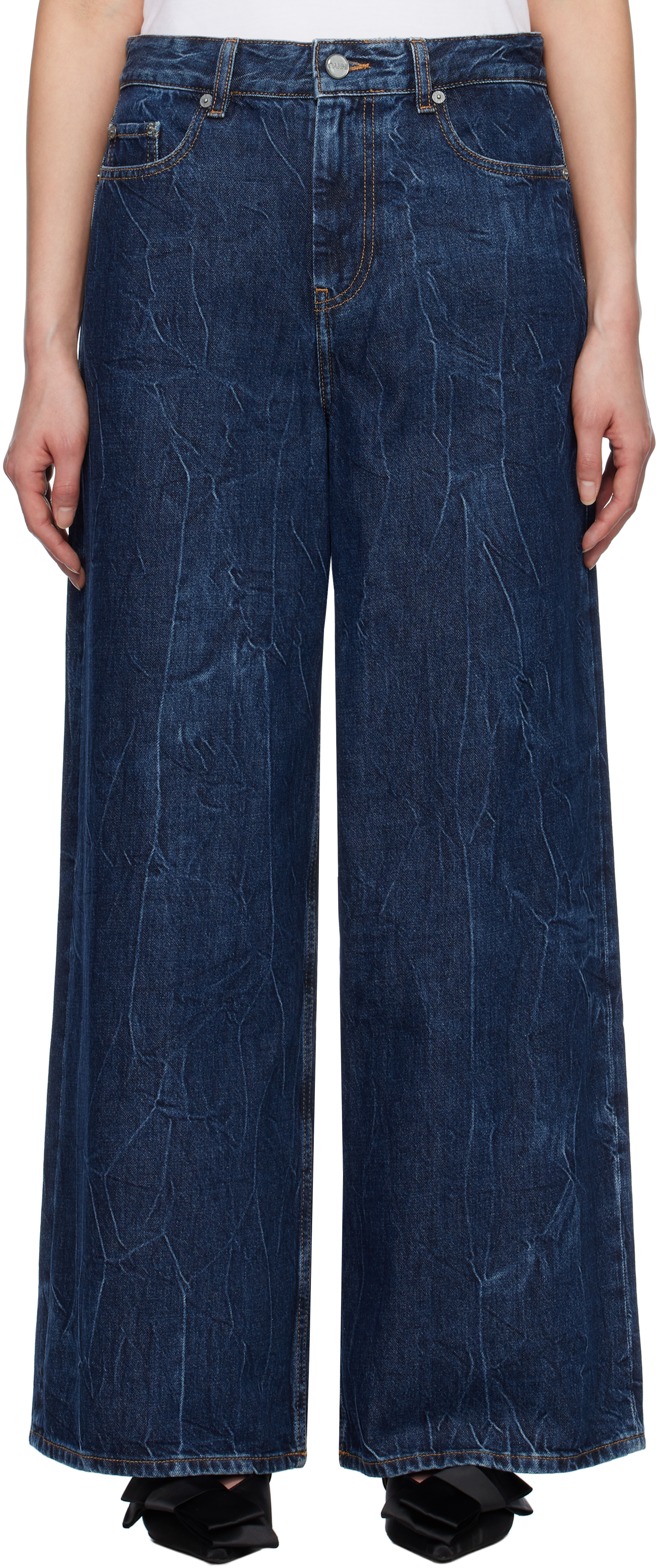 Navy Crinkled Future Denim Marri Jeans