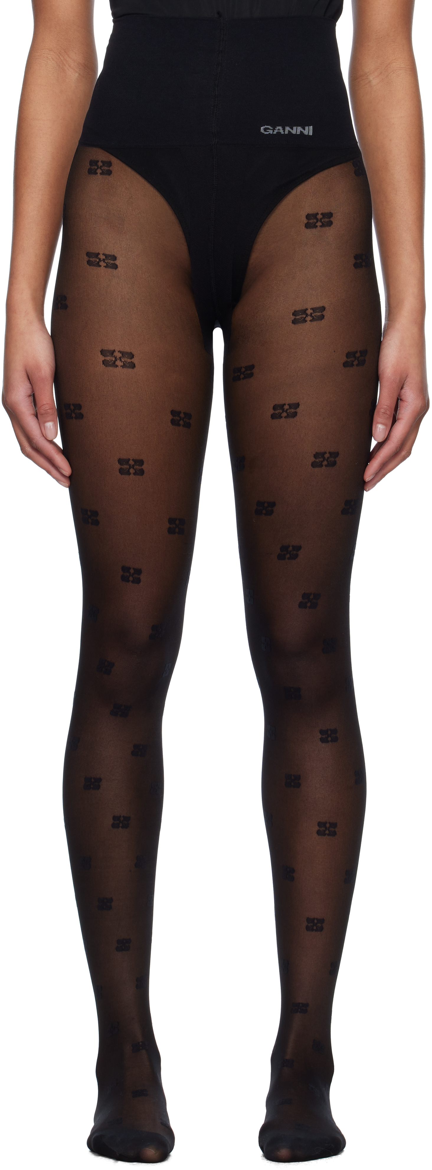 Black Butterfly Lace Tights