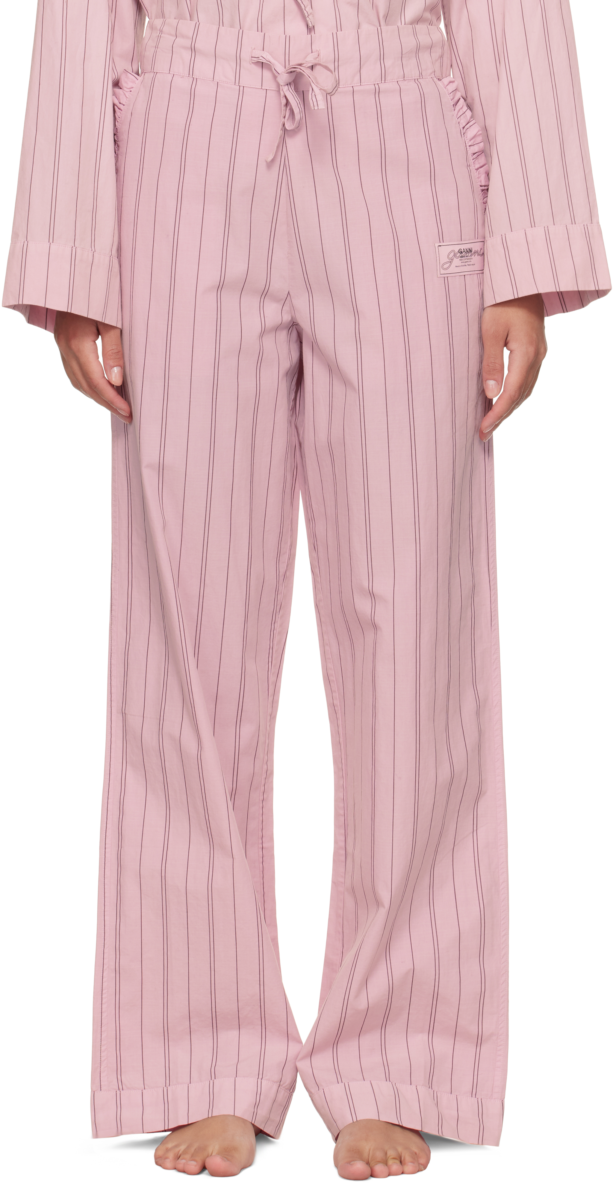 Pink Stripe Cotton Pyjama Pants