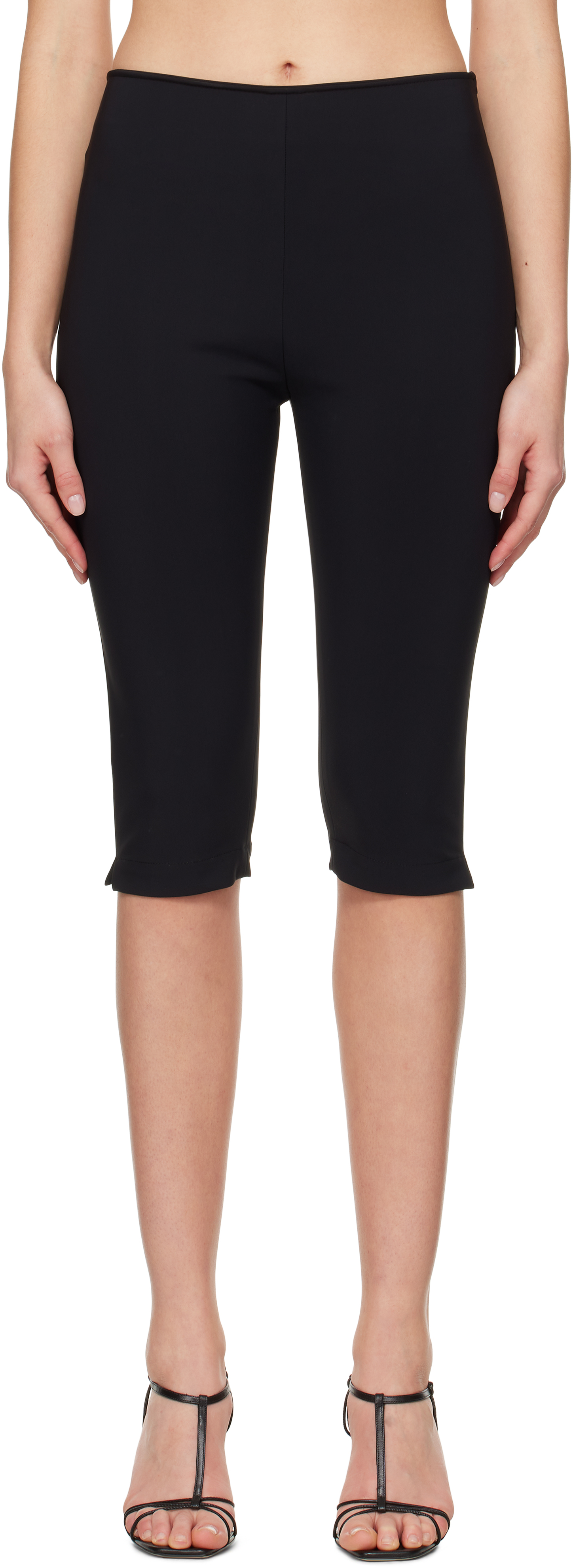 Róhe Black Capri Scuba Trousers