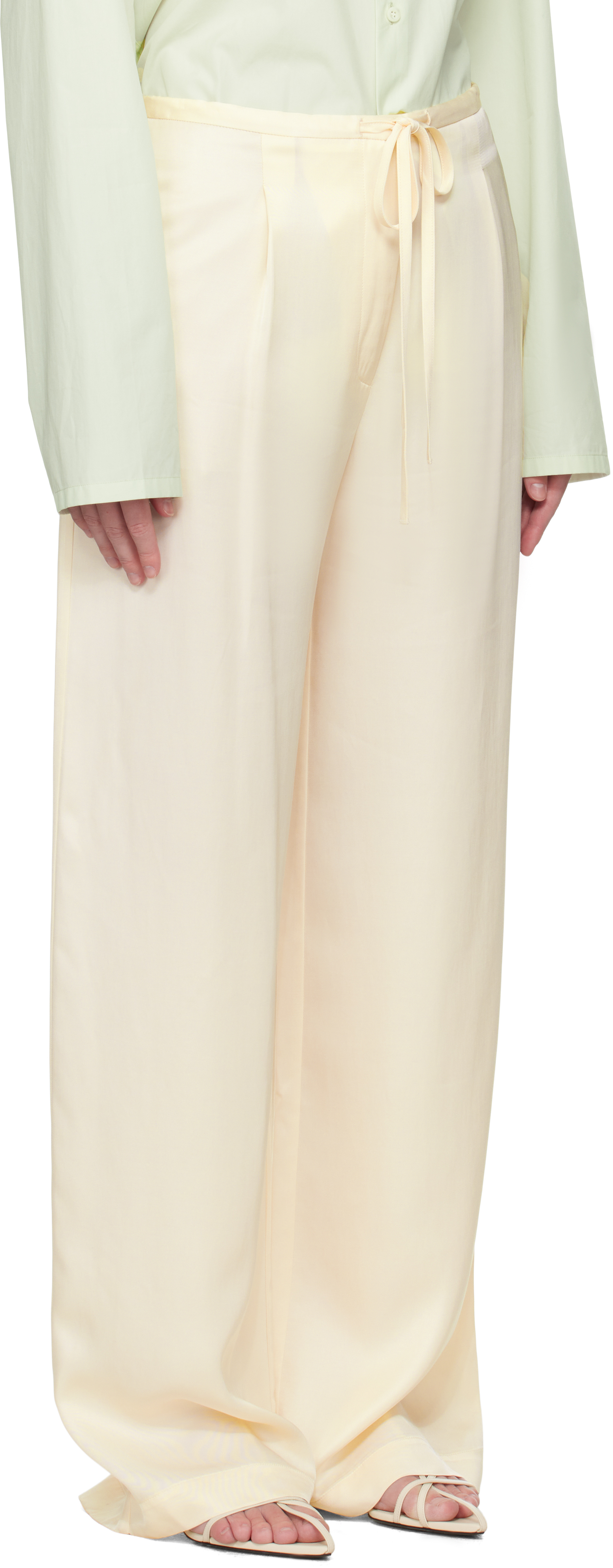 Rohe Wide-leg Trousers In Pearl Colour