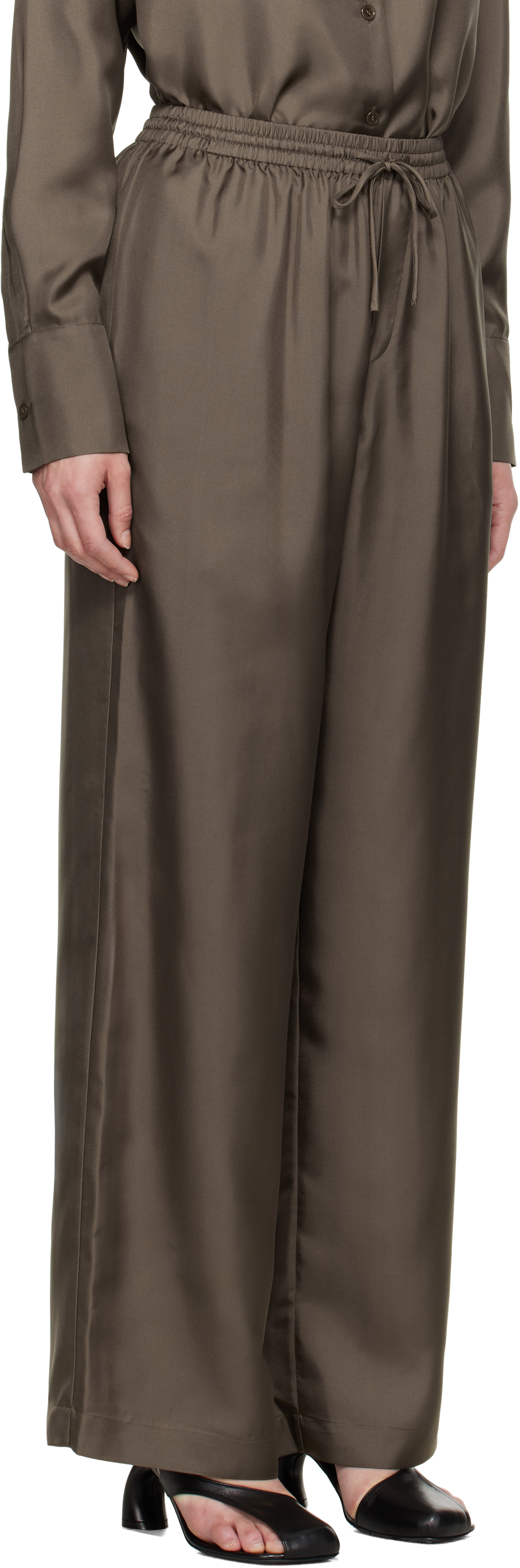 Rohe Taupe Relaxed Silk Trousers In 243_400 Taupe