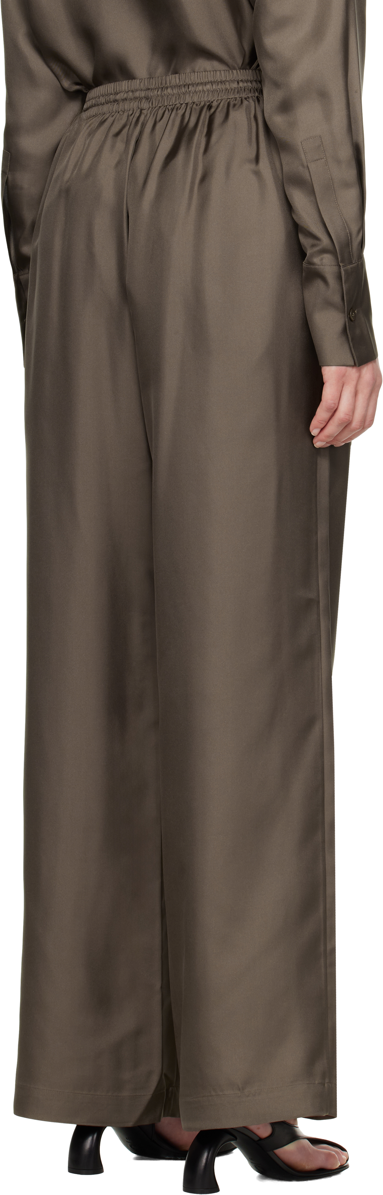 Rohe Taupe Relaxed Silk Trousers In 243_400 Taupe