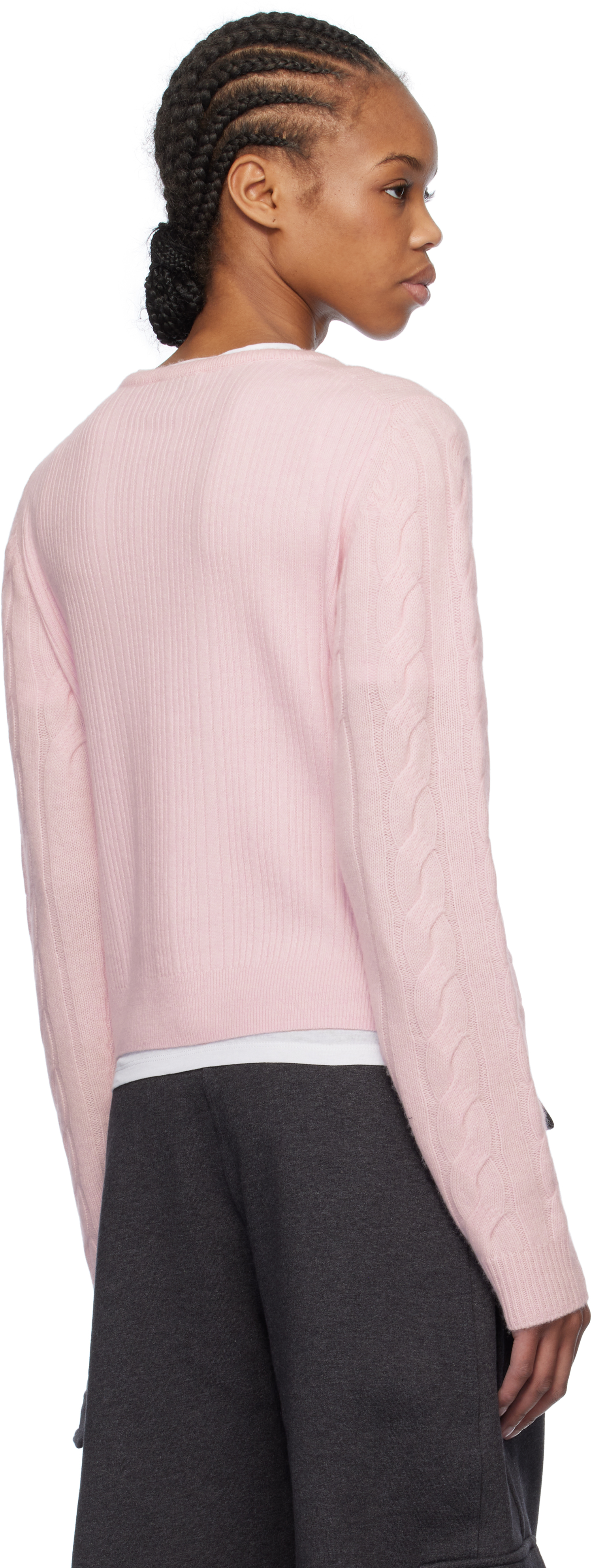 Ganni Cashmere Mix Tie-front Cardigan In 494 Mauve Chalk