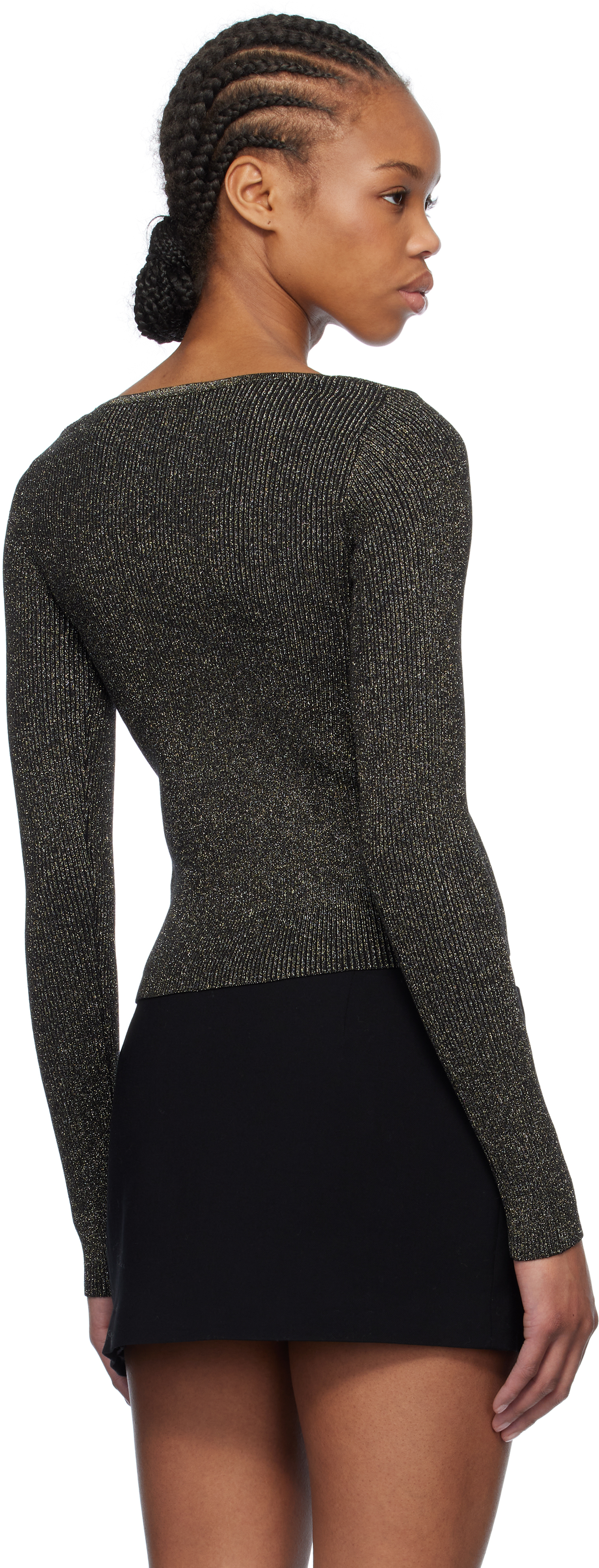 Ganni Sparkly Knit Tie-front Blouse In 999 Multicolour