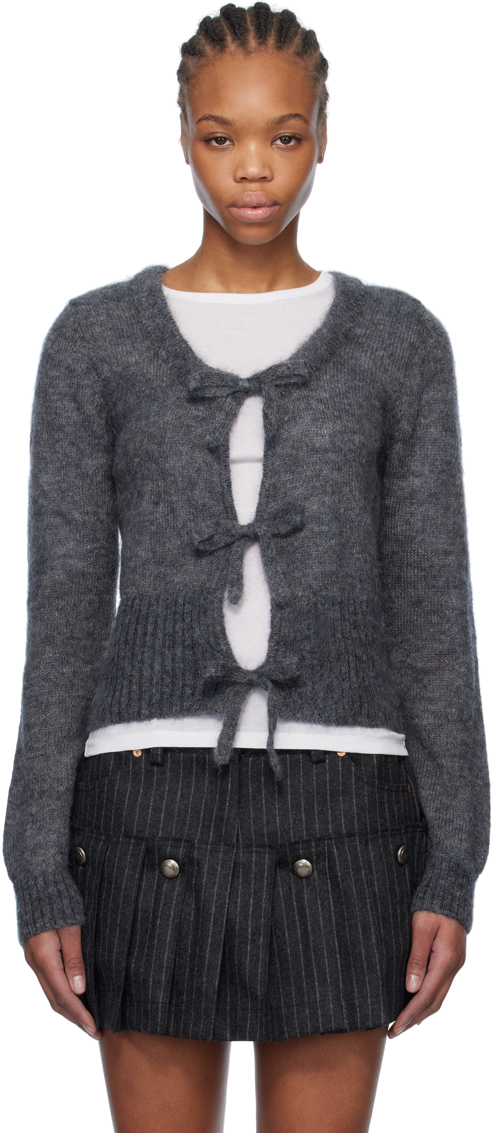 GANNI ダークグレー カーディガン S GANNI ダークグレー カーディガン S